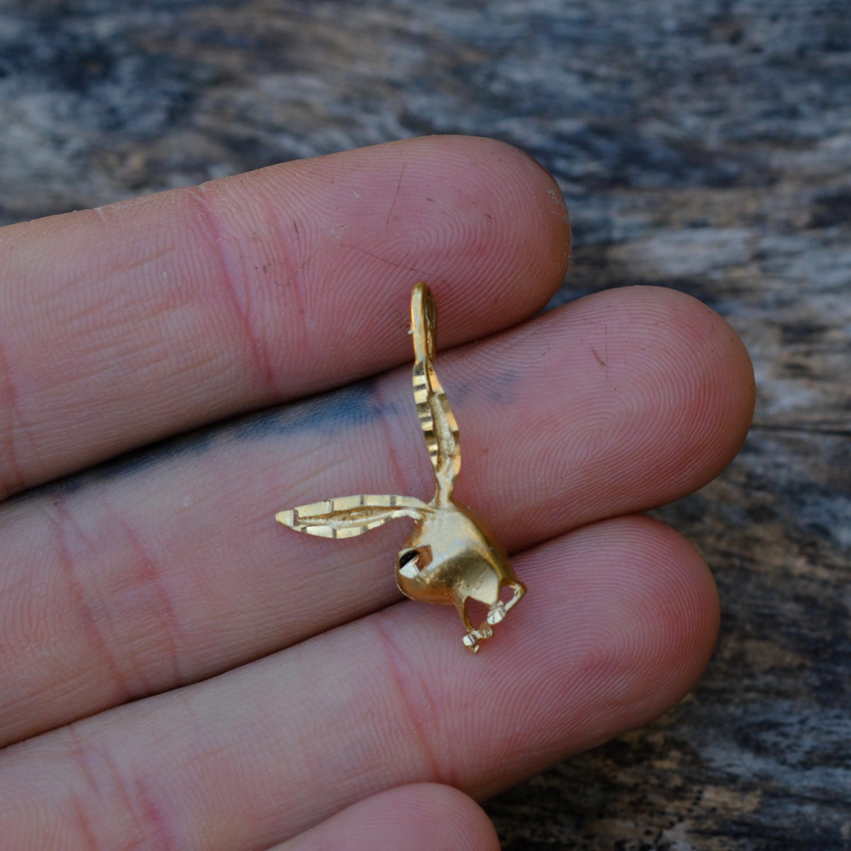 Vintage 14K Gold Playboy Bunny Pendant 1"