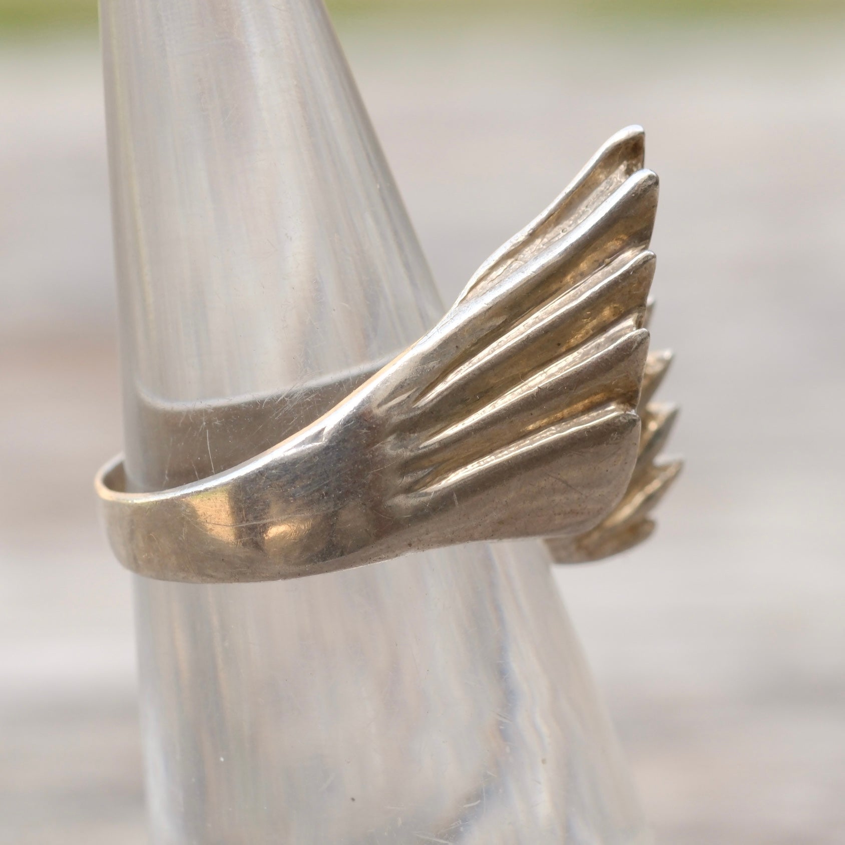 Vintage Sterling Modernist Ring 4.25