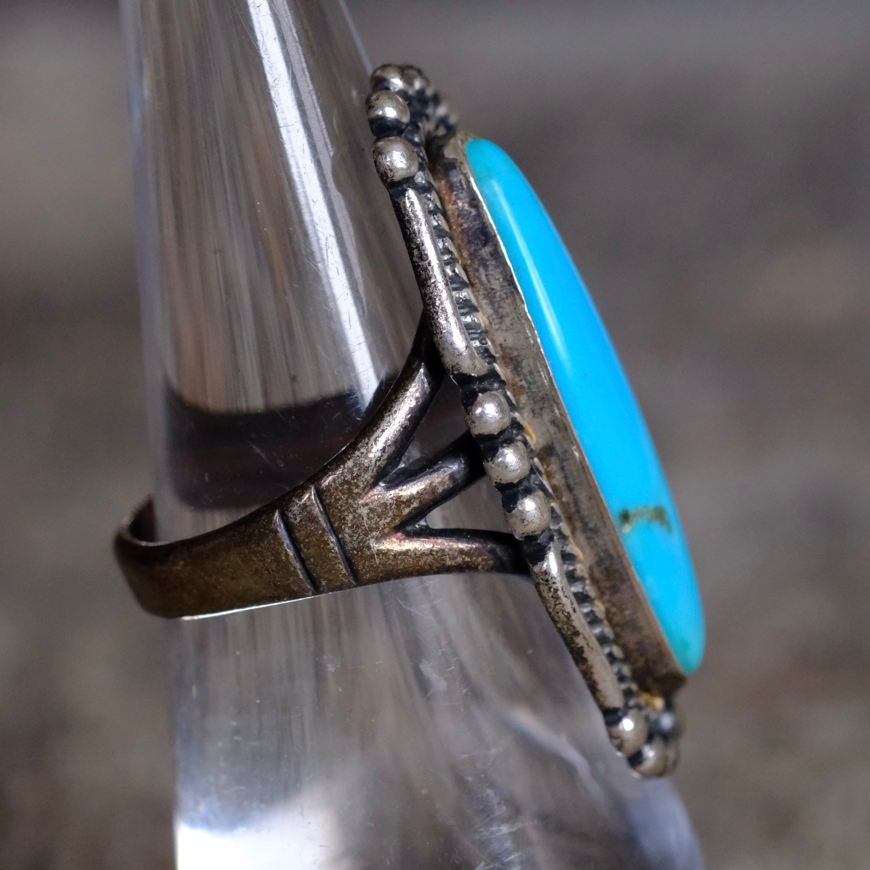 Vintage Sterling Turquoise Ring 6.25