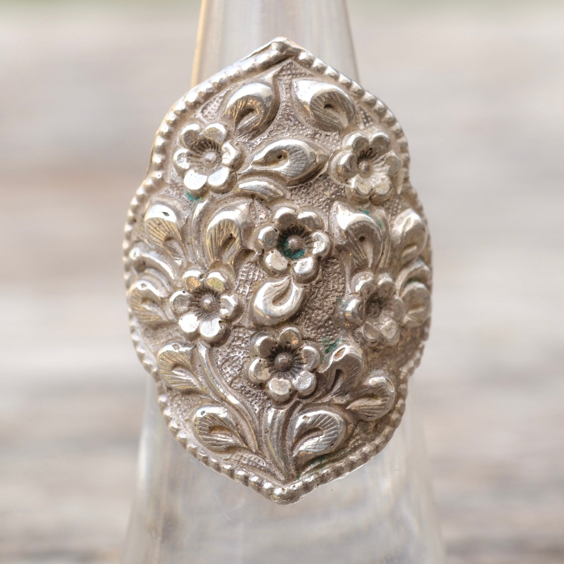 Vintage Sterling Floral Ring 6
