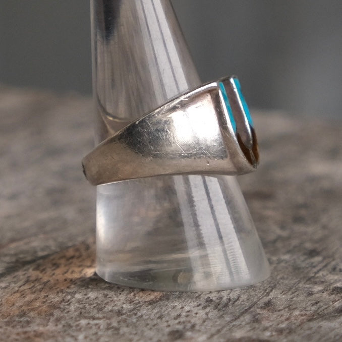 Vintage Sterling Turquoise Horseshoe Ring 10 American Decay
