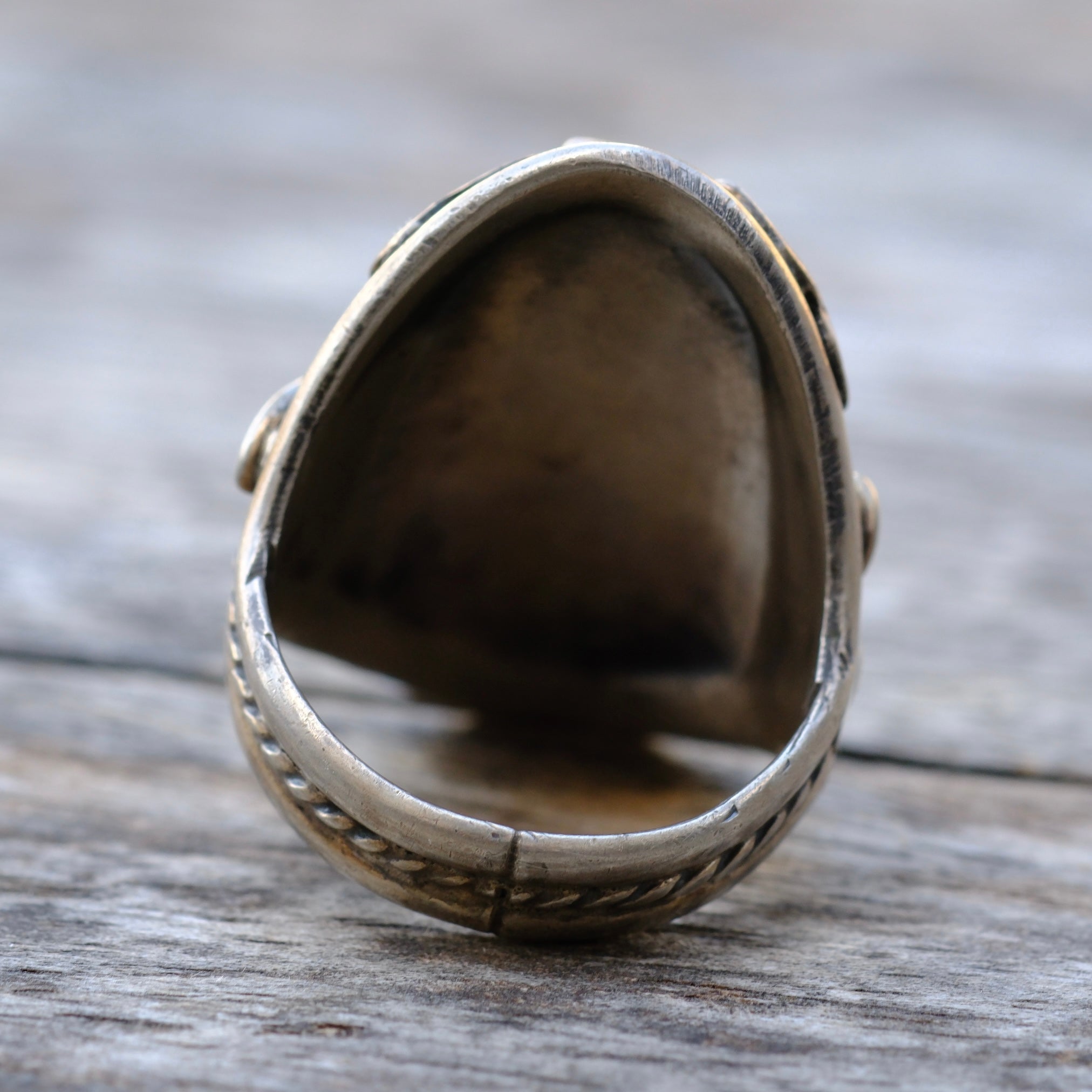 Vintage Sterling Turquoise and Coral Ring 10