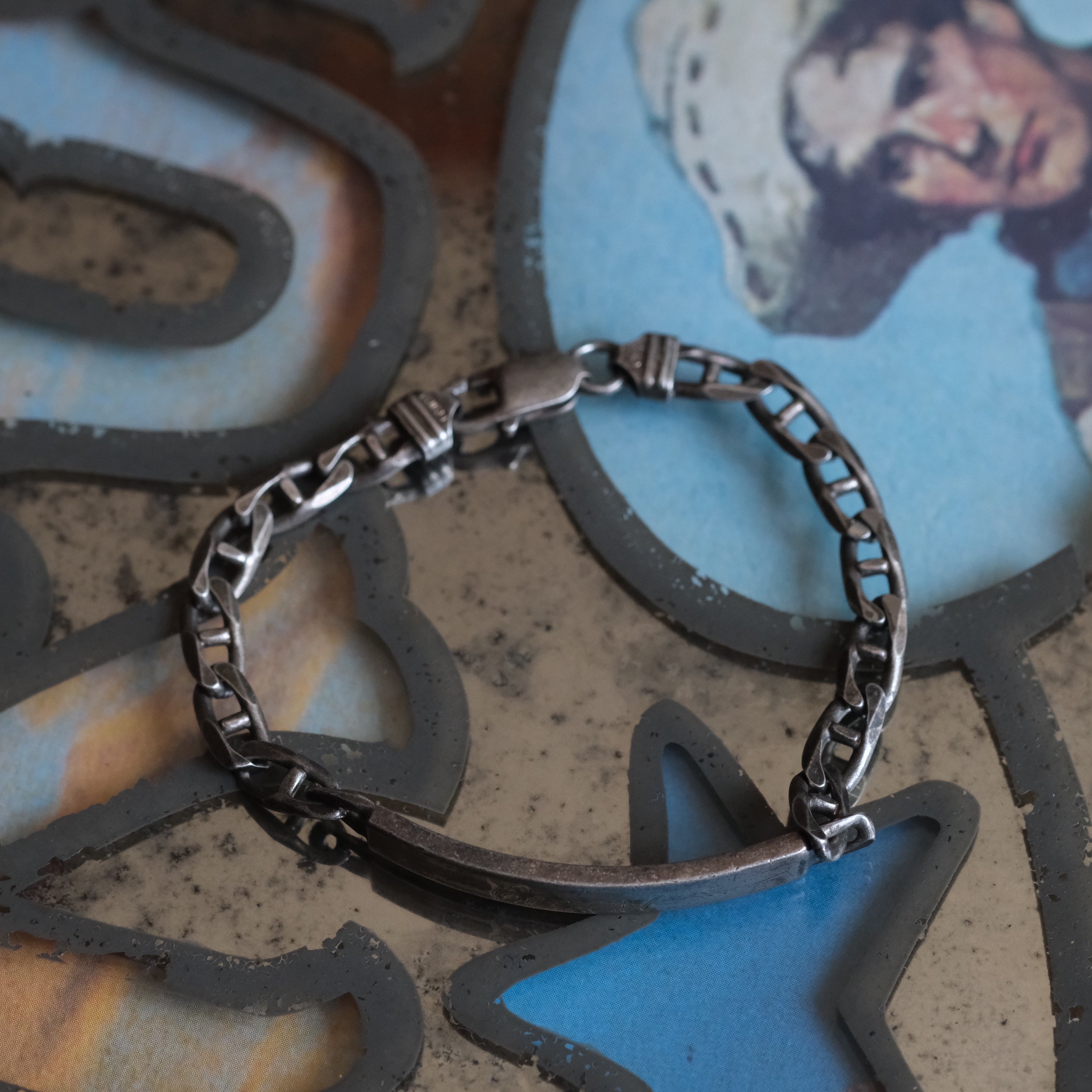 Vintage Sterling Silver ID Bracelet 8"