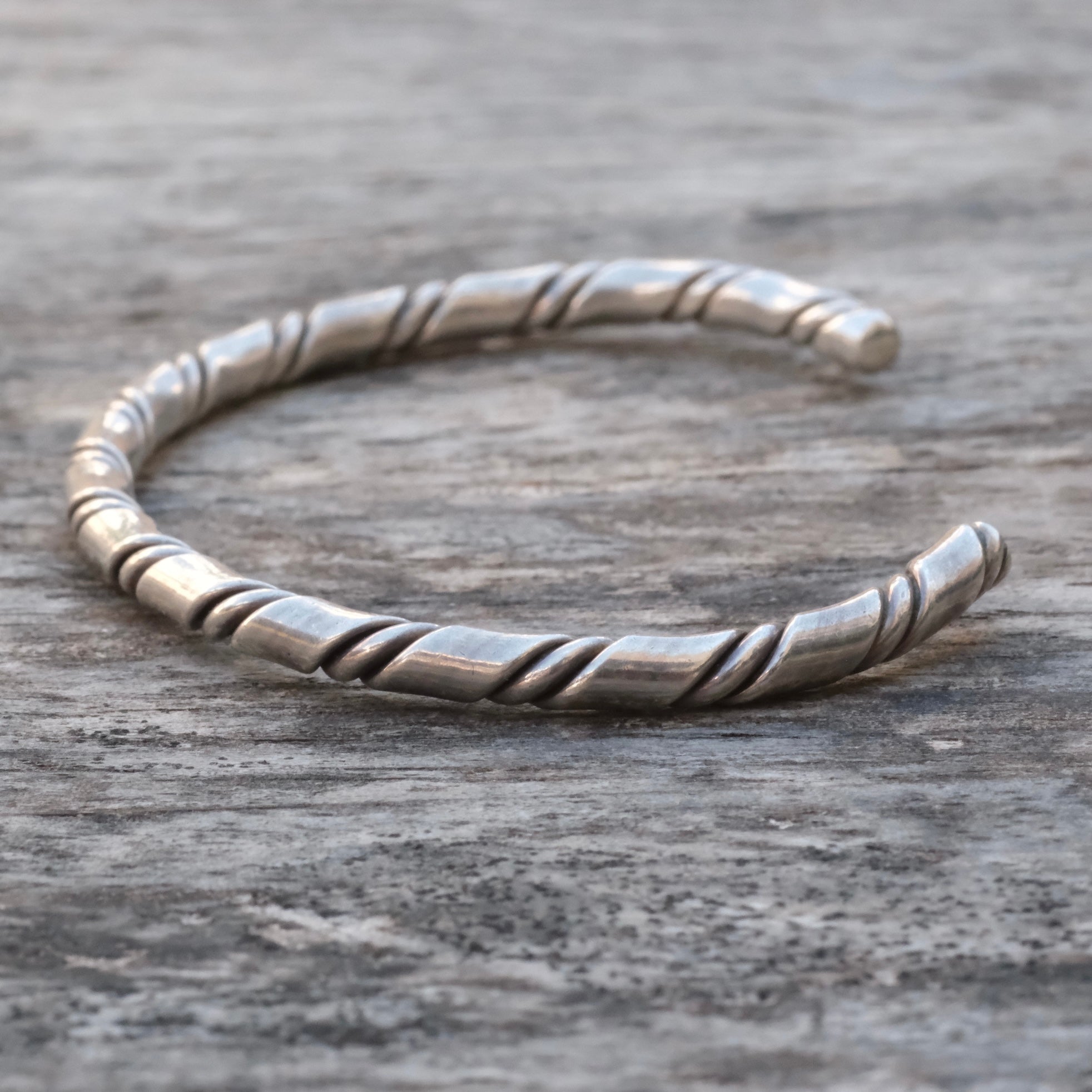 Vintage Sterling Silver Plated Twisted Cuff Bracelet