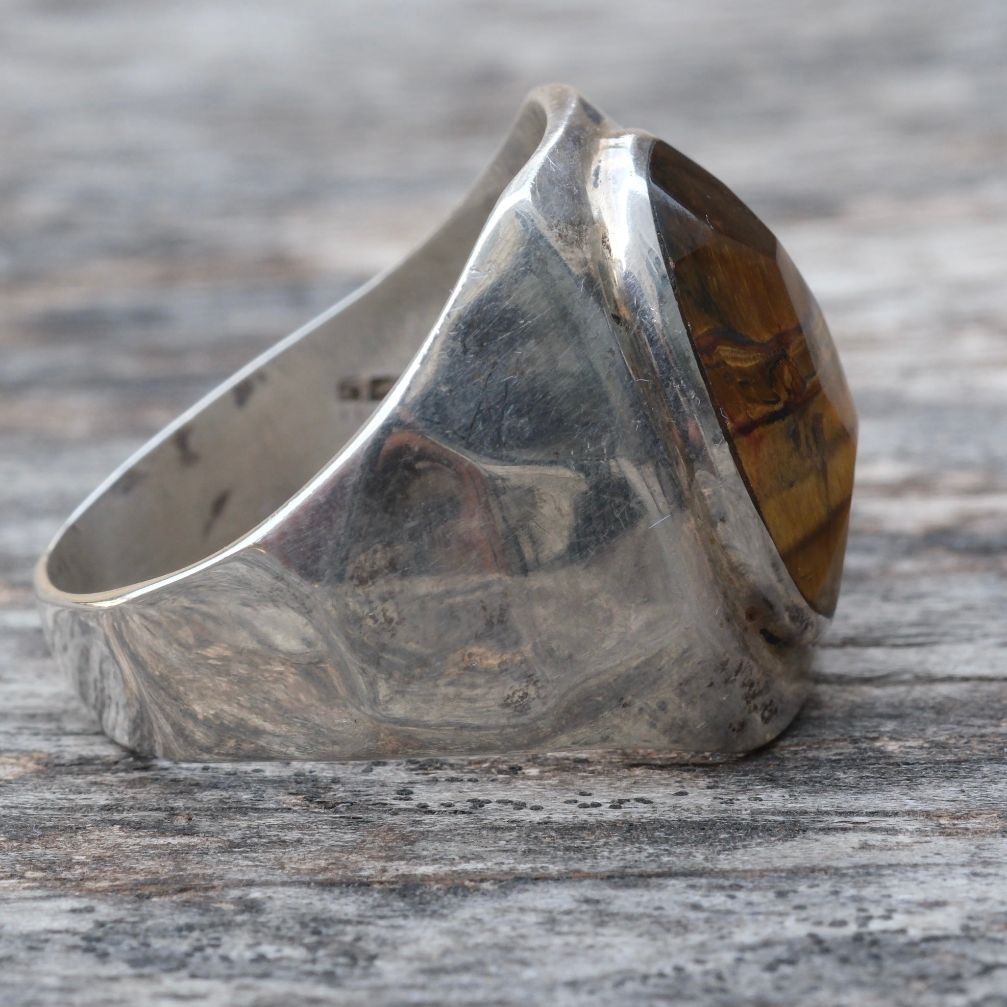 Vintage Sterling Onyx Signet Ring 12.5