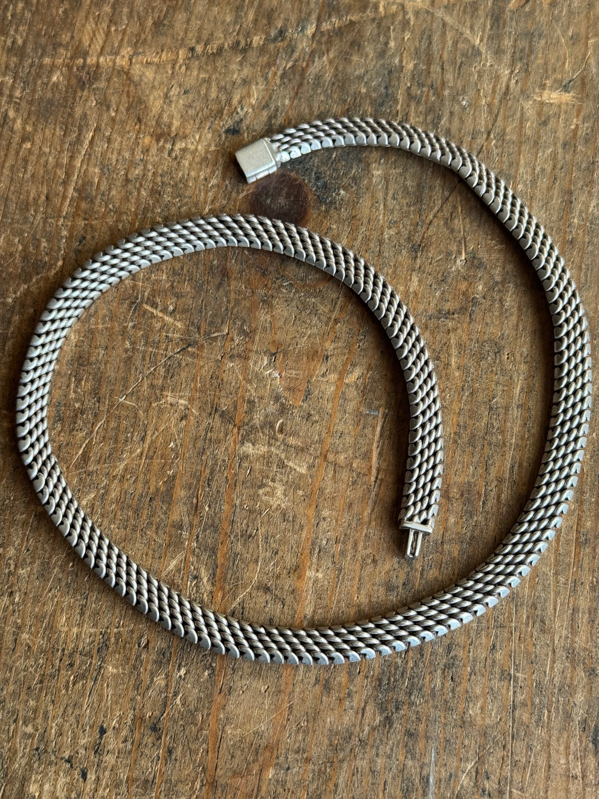 Vintage Sterling Silver 17” Flat Mesh Chain