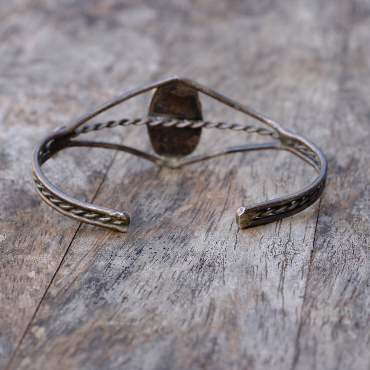 Cuff Vintage Sterling Turquoise Rope Cuff Bracelet