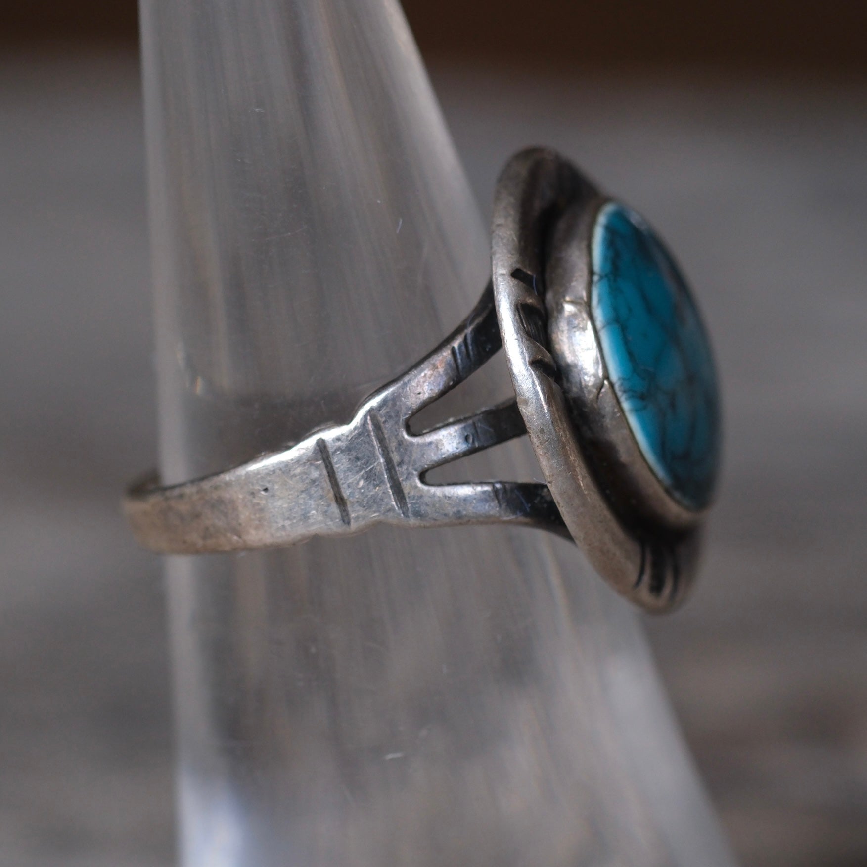 Vintage Sterling Turquoise Ring 5.75