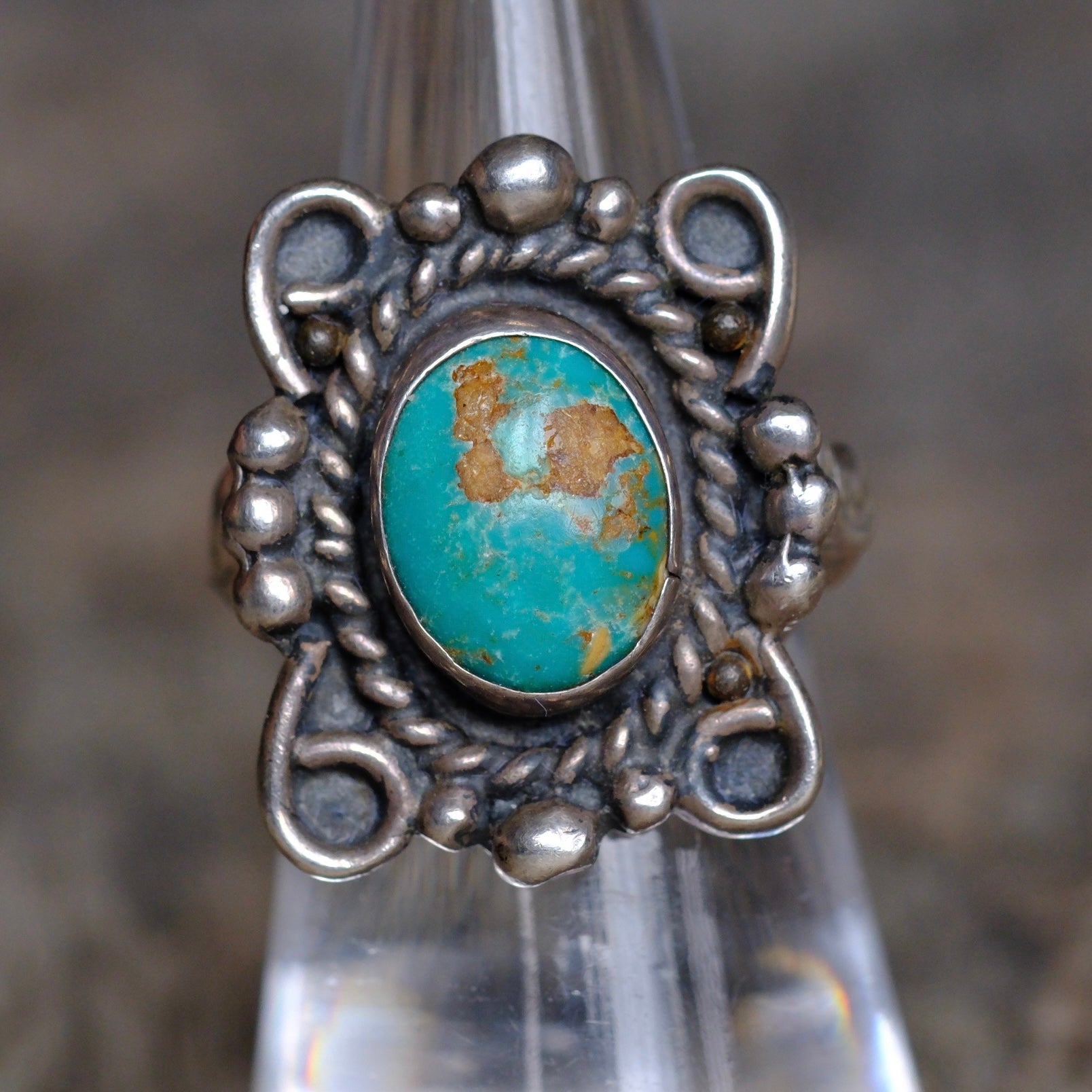 Vintage Sterling Turquoise Ring 6.25