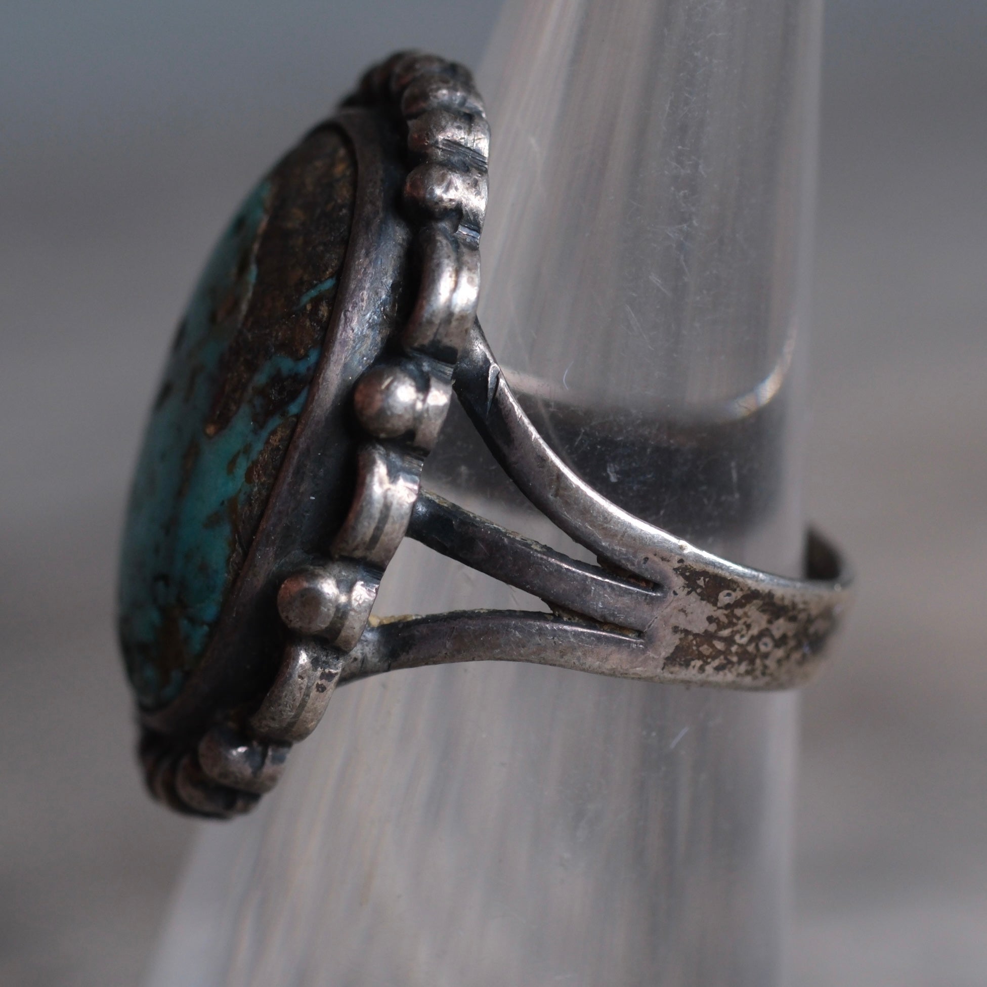 Vintage Sterling Turquoise Ring 4.75