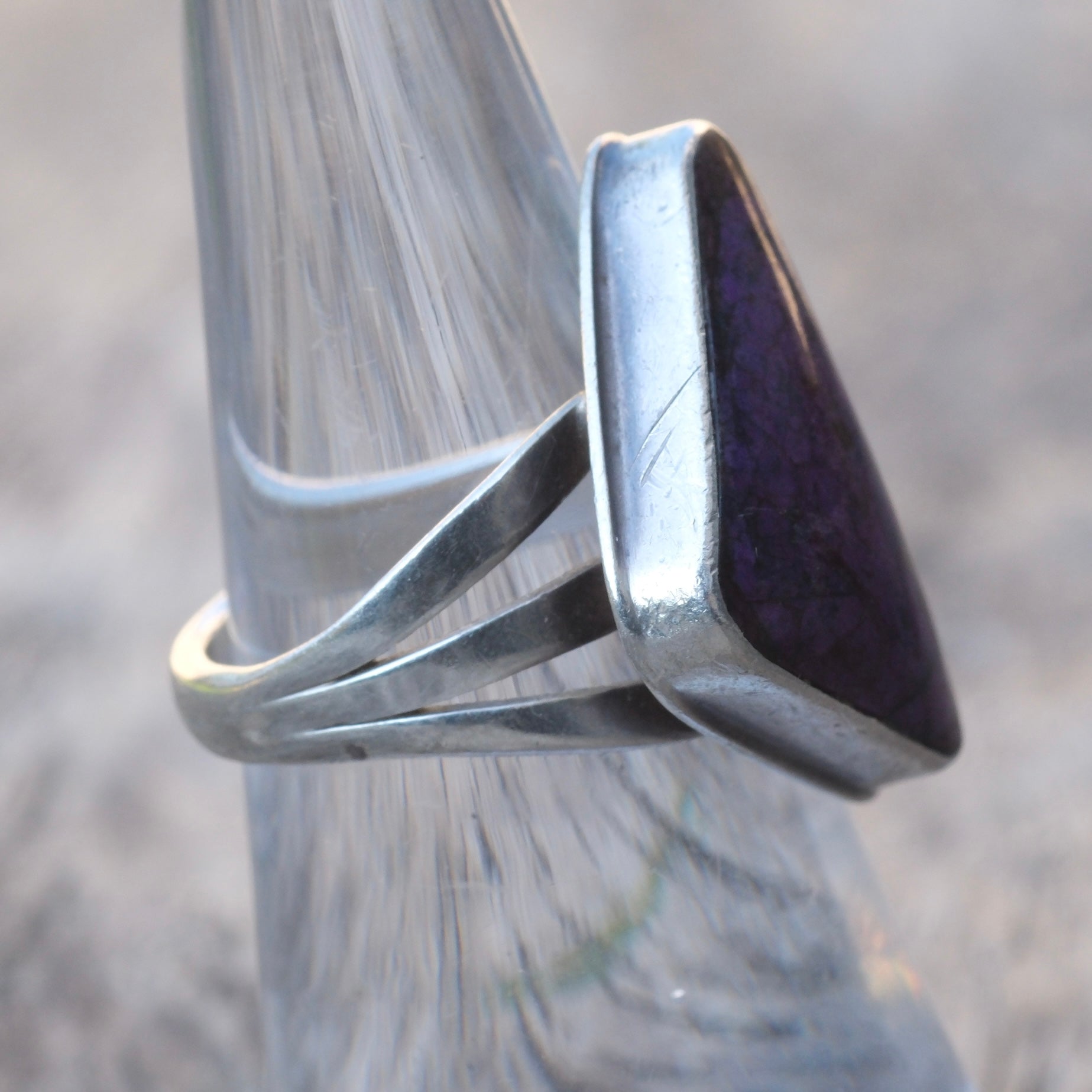 Vintage Sterling Sugilite Ring 6.5