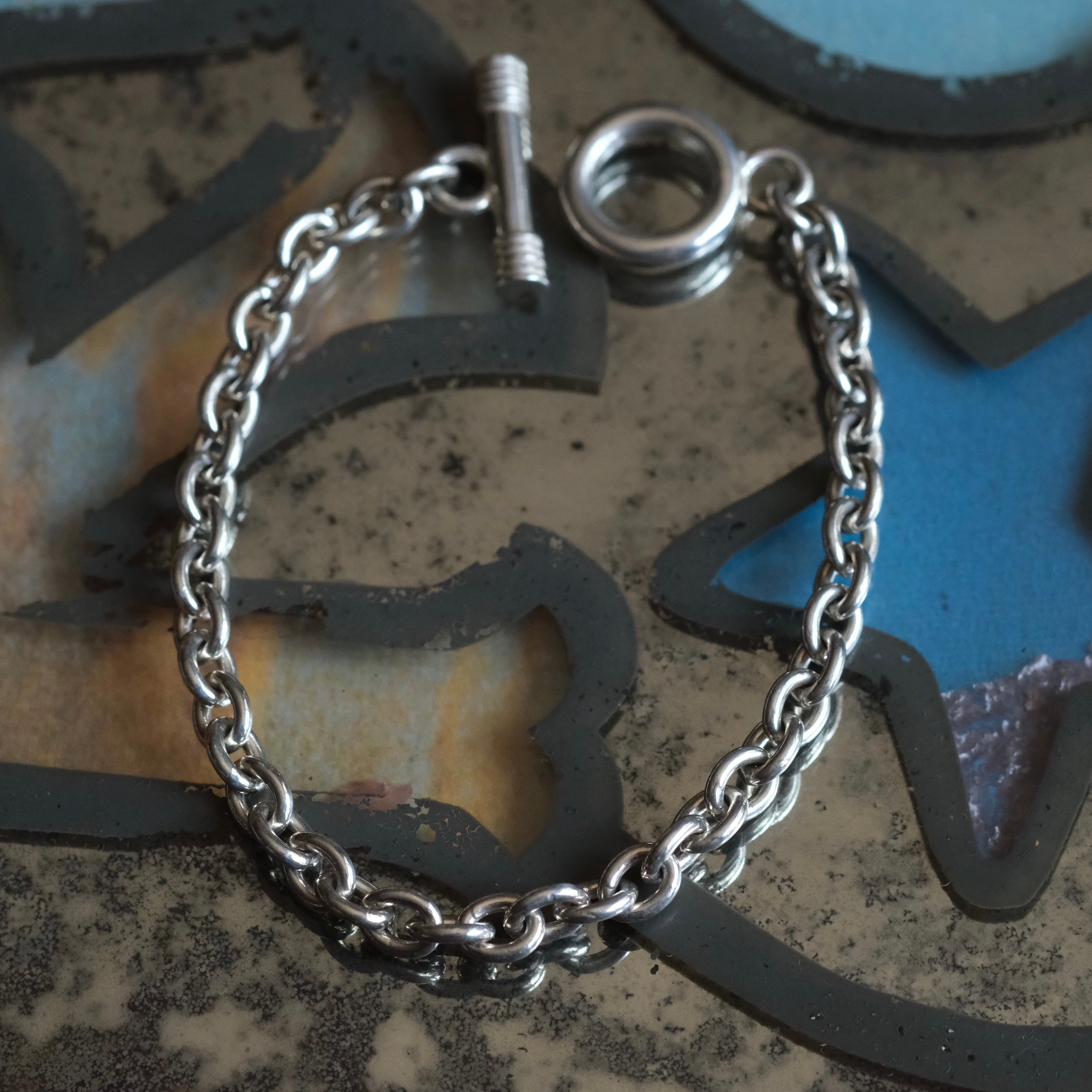 Vintage Sterling Rolo Chain Bracelet 7.25"