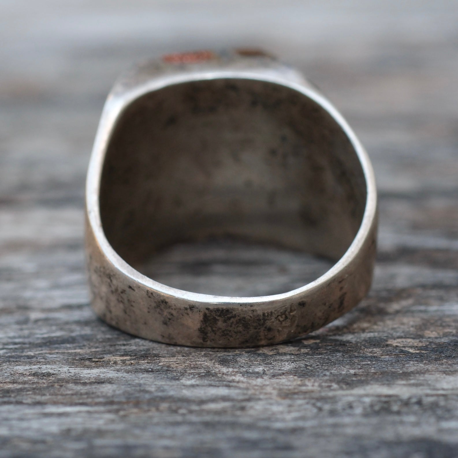 Vintage Sterling Multistone Inlay Ring 11.5