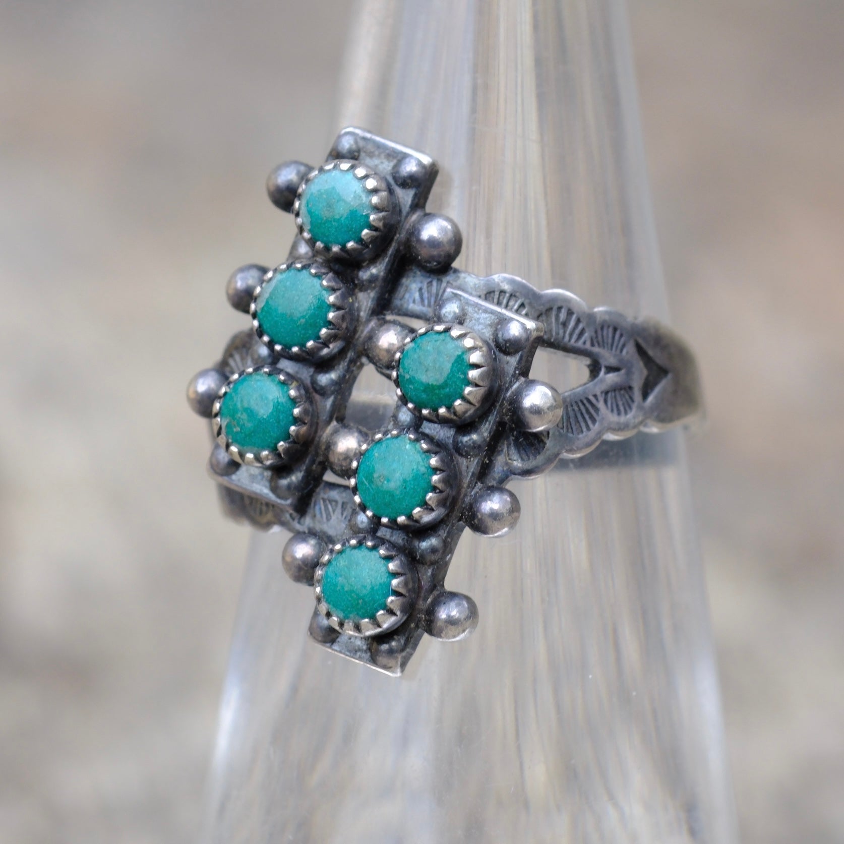 Vintage Sterling Turquoise Ring 5.5