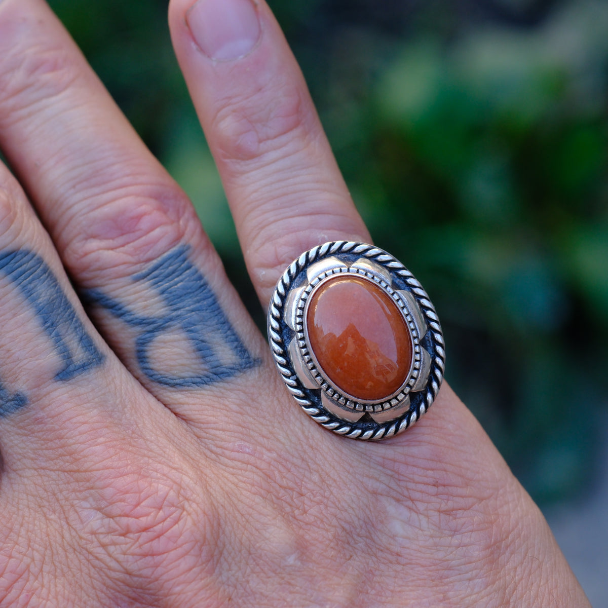 Vintage Sterling Carnelian Ring 7.75