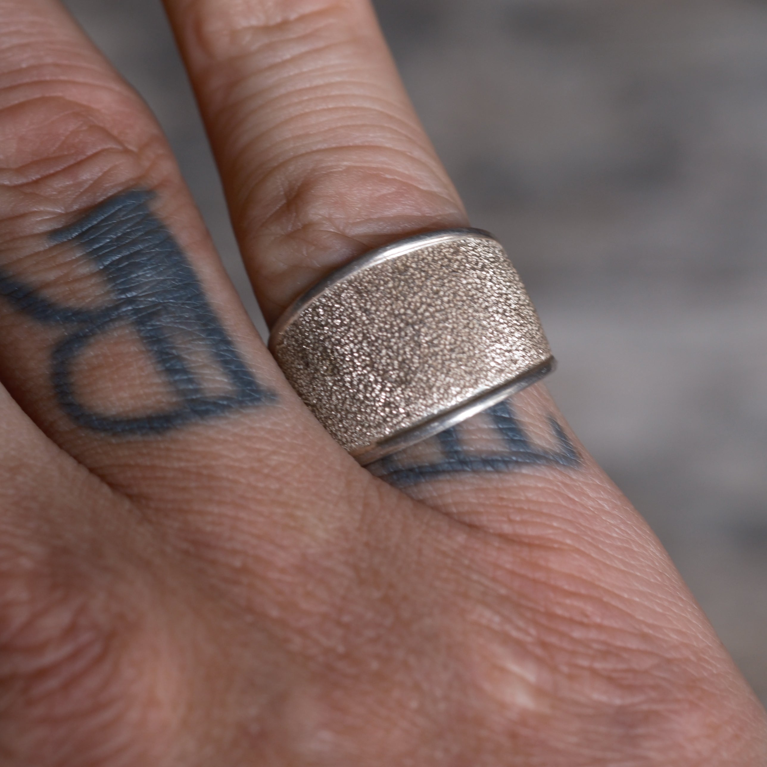 Vintage Sterling Silver Textured Modernist Band Ring 8