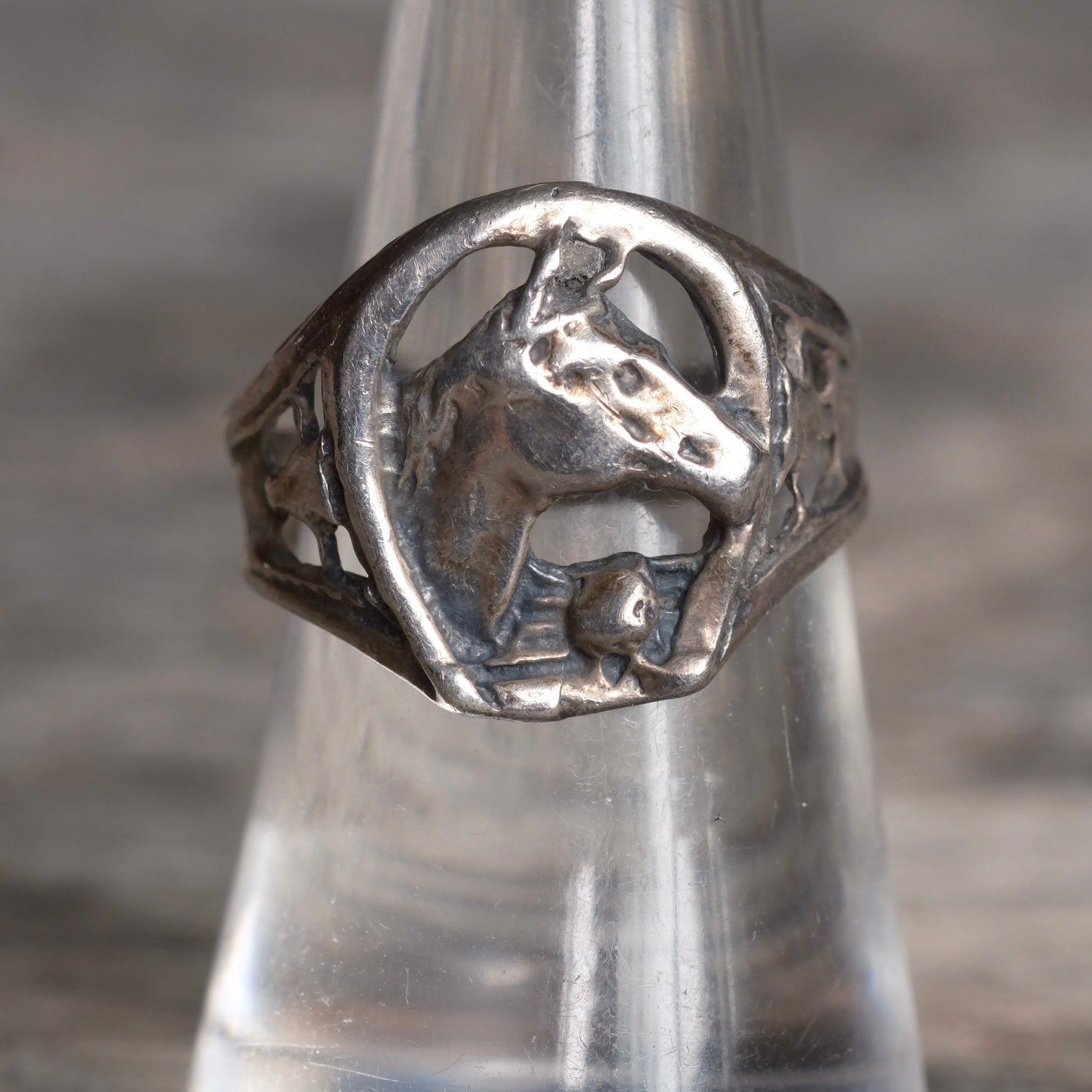 Vintage Sterling Lucky Horseshoe Ring 7.75