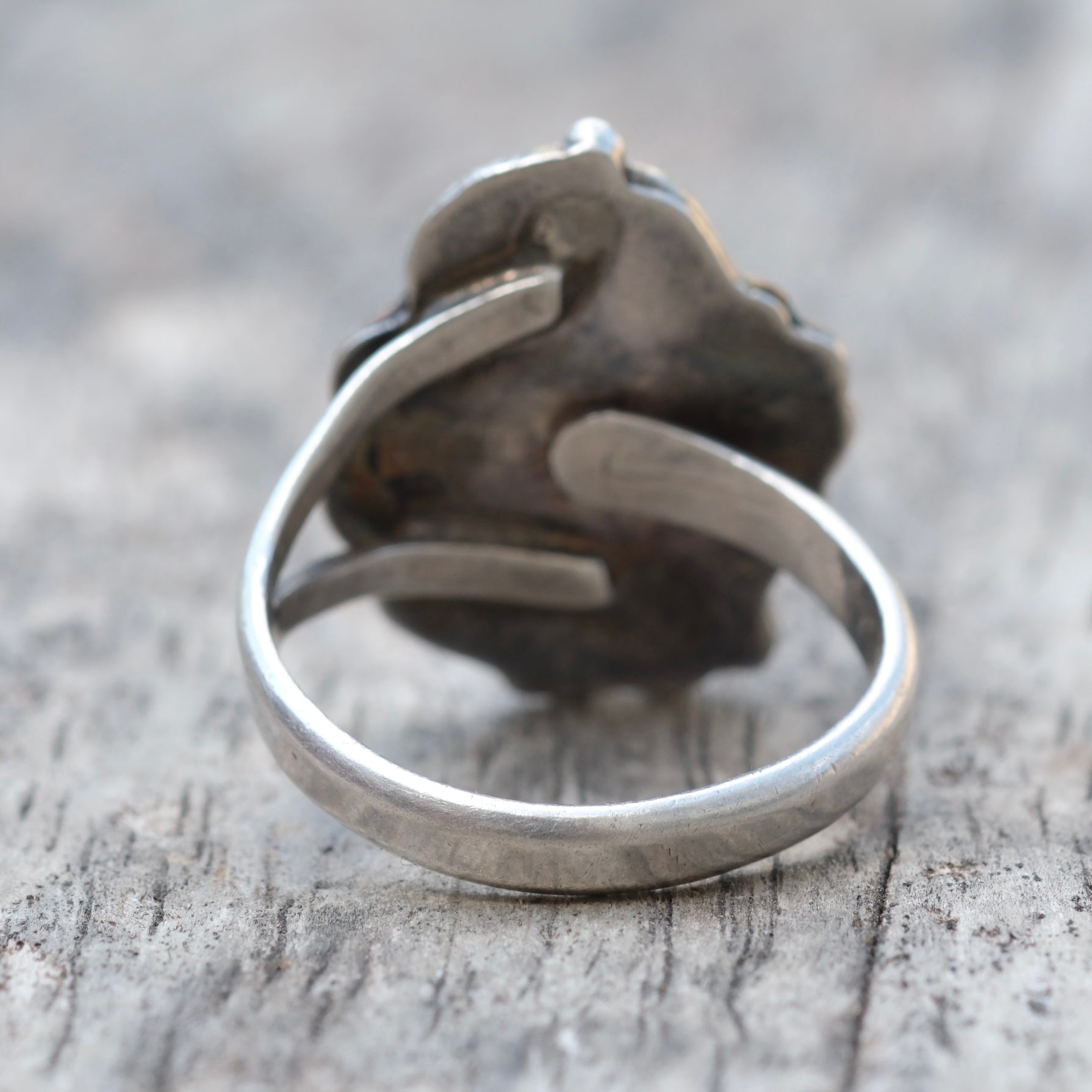 Vintage Sterling and Copper Eagle Ring 9.25