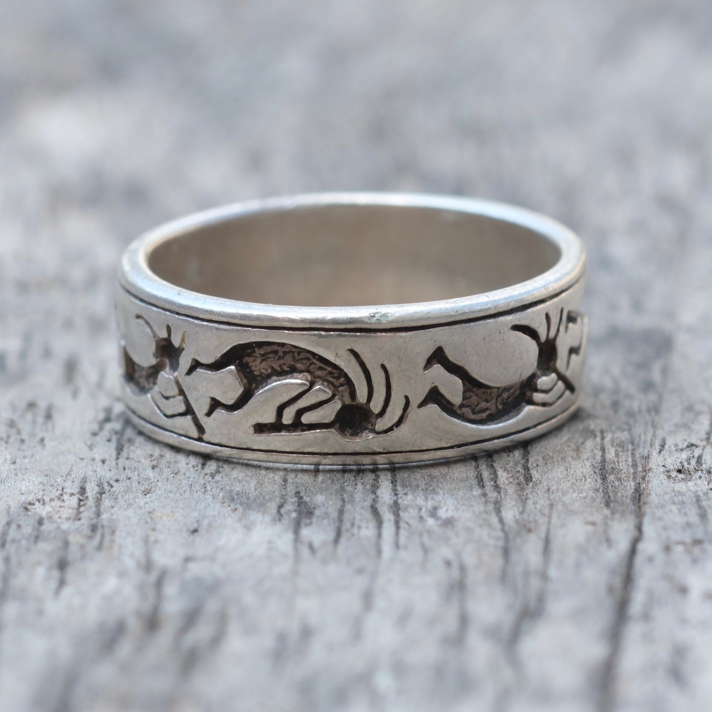 Vintage Sterling Silver Kokopelli Ring 7.5