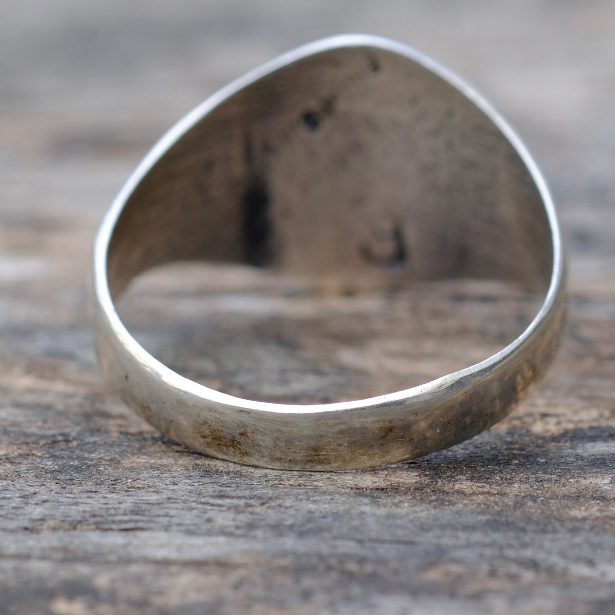 Vintage Sterling Turquoise Bar Paw Ring 11.75