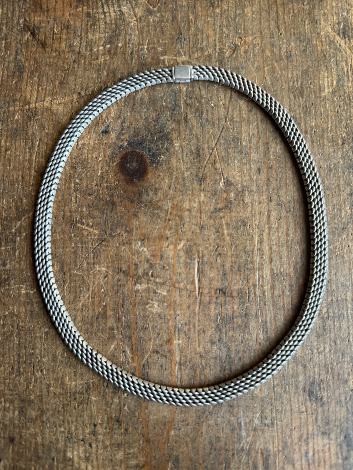 Vintage Sterling Silver 17” Flat Mesh Chain