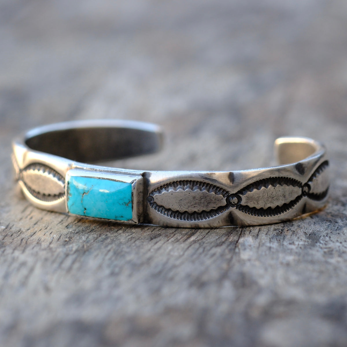 Joe O'Neill Turquoise Stamped Cuff Bracelet