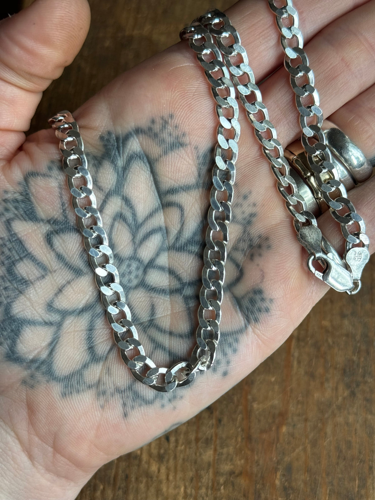 Vintage Sterling Silver 20” Curb Chain