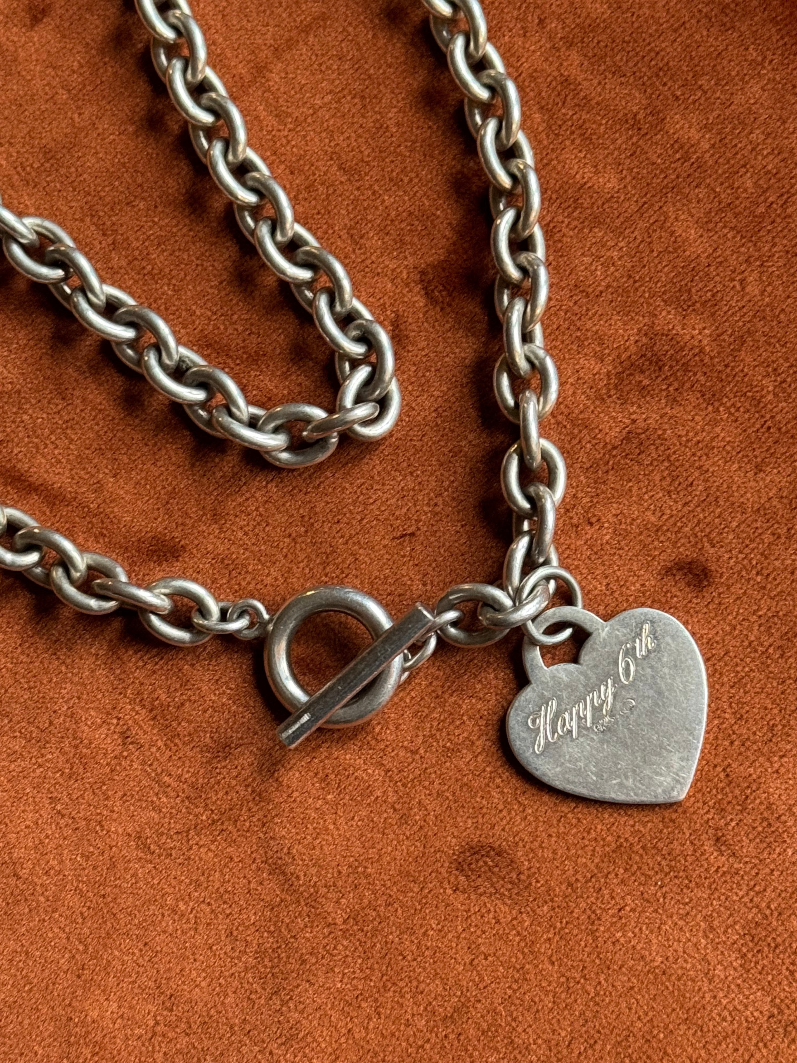 Vintage Sterling Silver 16” Oval Cable Toggle Chain