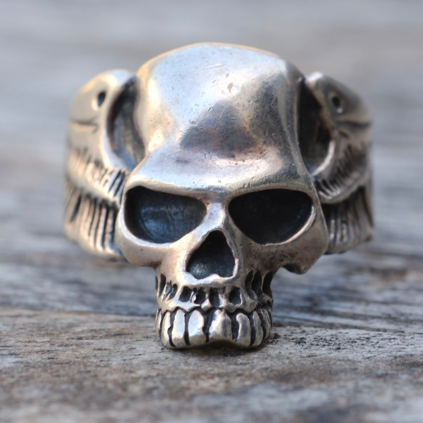 Vintage Sterling Silver Skull Ring 11.75
