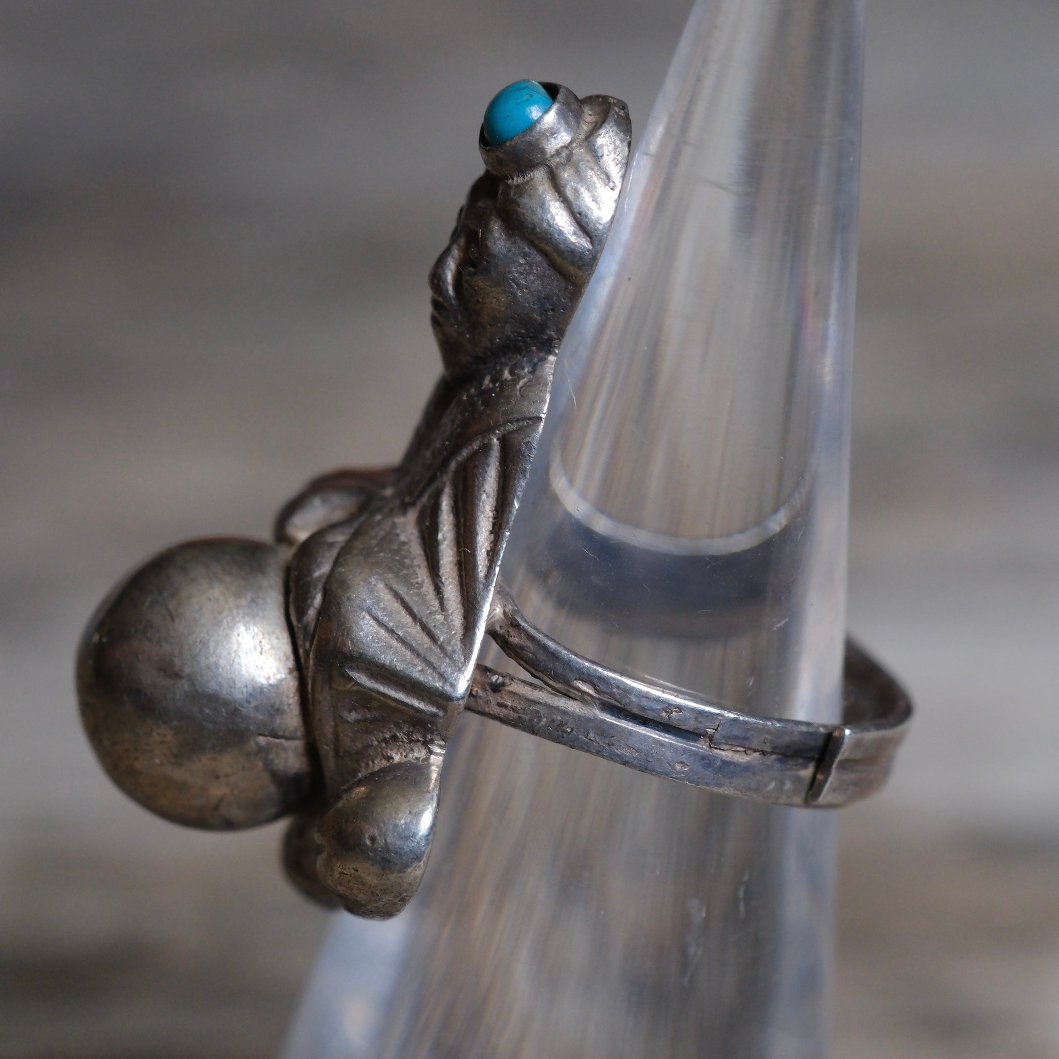 Vintage Sterling Turquoise Sultan Ring 5
