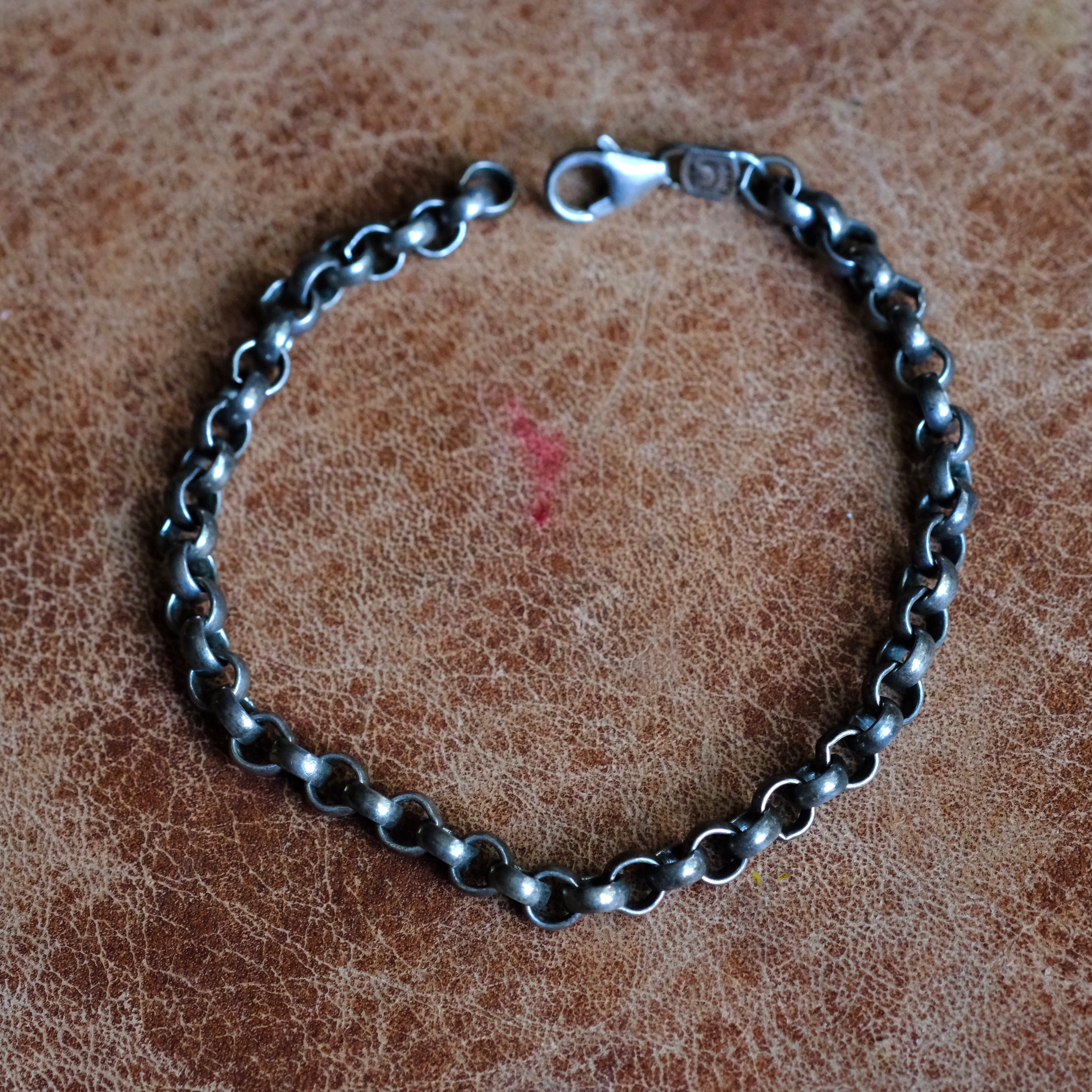 Vintage Sterling Silver Rolo Chain Bracelet