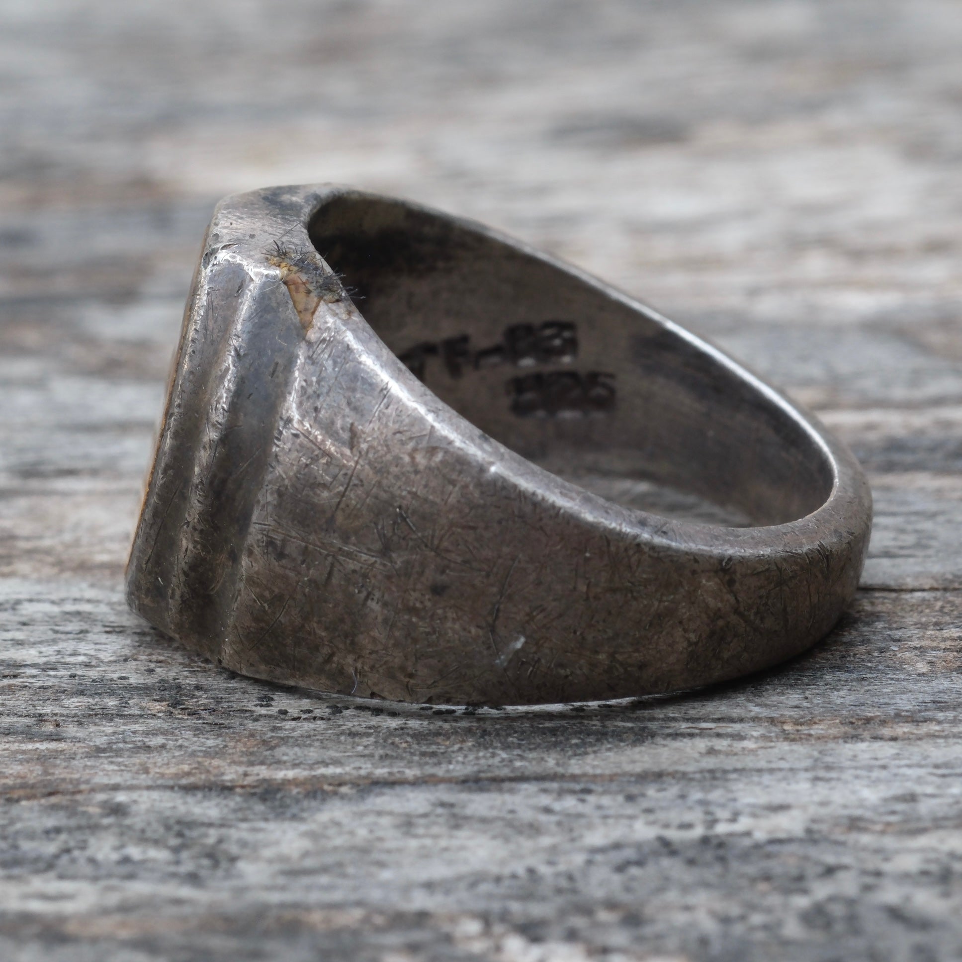 Vintage Sterling Tigers Eye Signet Ring 9.75