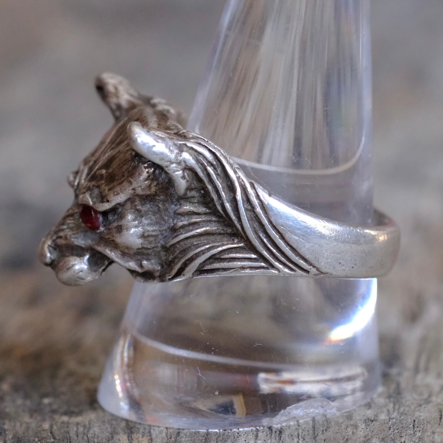 Vintage Sterling Big Cat Ring 11