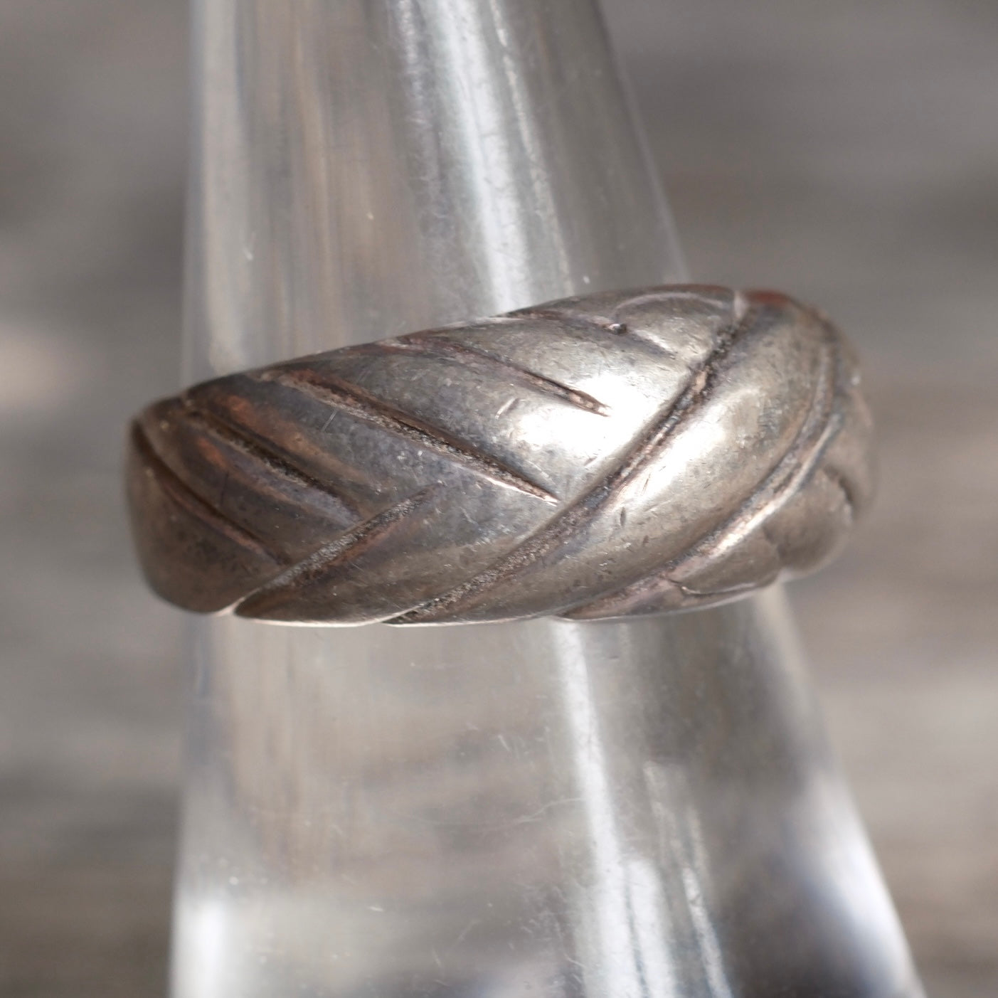Vintage Sterling Silver Engraved Band Ring 7.25