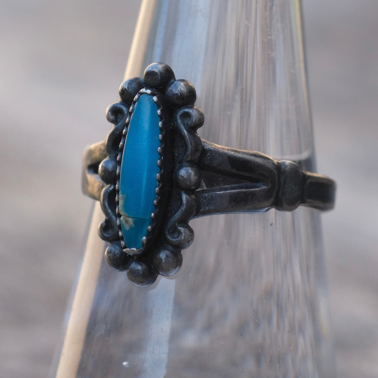 Vintage Sterling Turquoise Ring 6.25