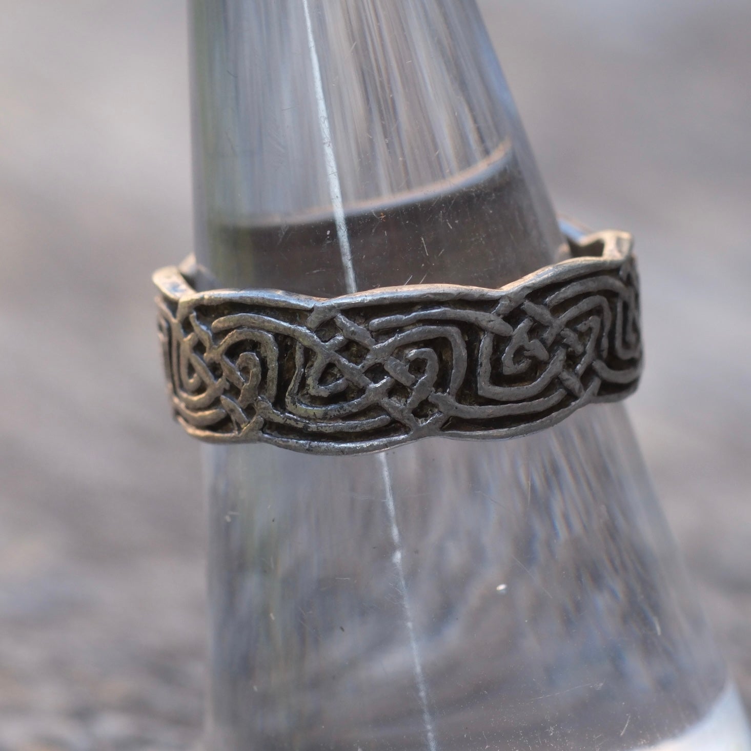 Vintage Sterling Silver Celtic Band Ring 7.75