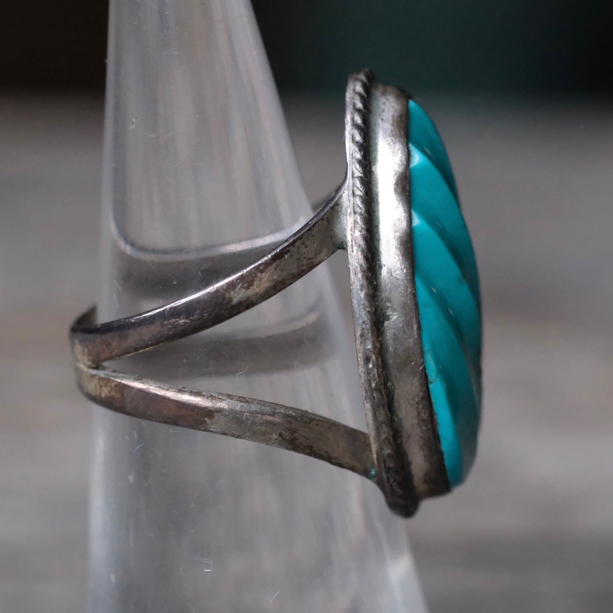 Vintage Sterling Turquoise Ring 5.25