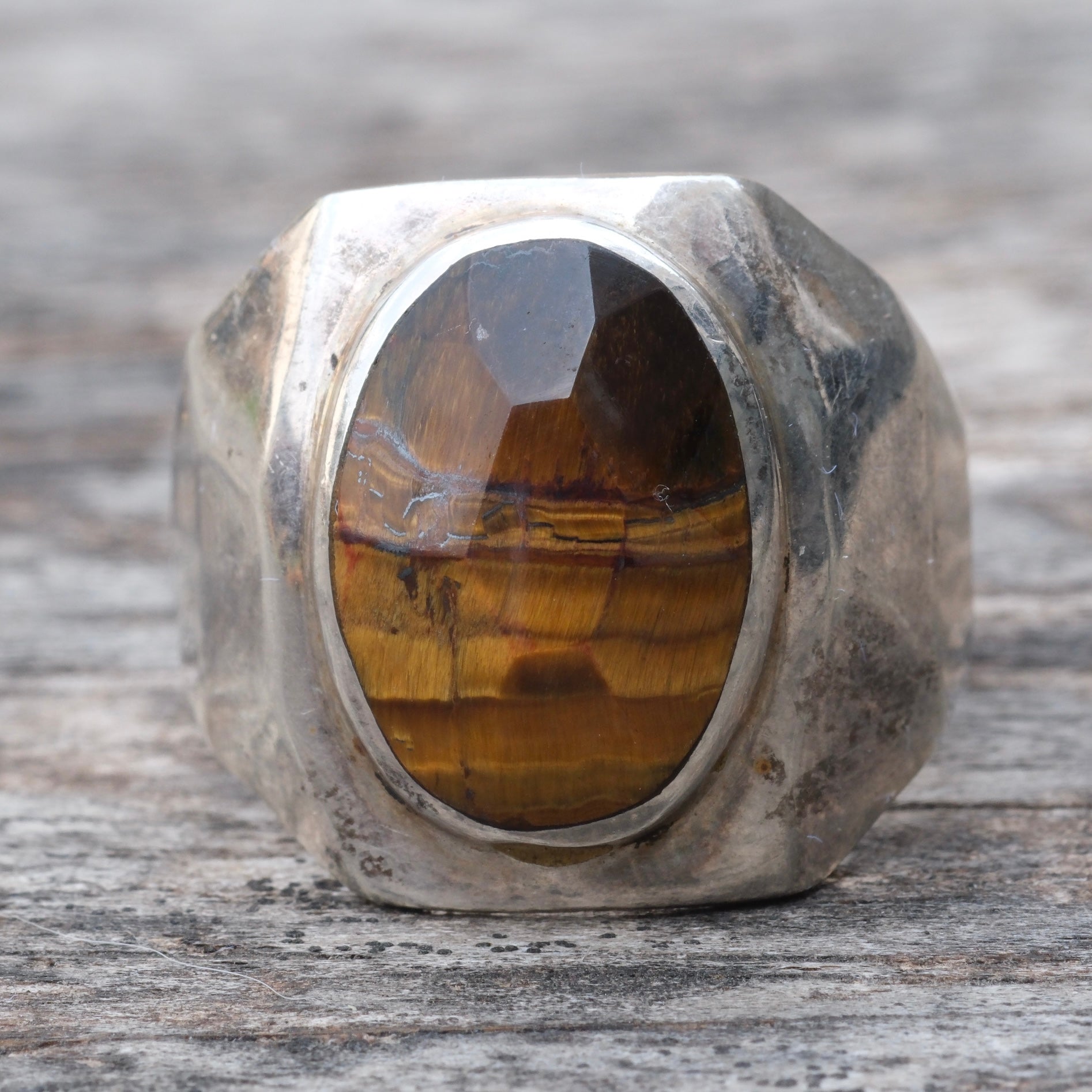Vintage Sterling Onyx Signet Ring 12.5