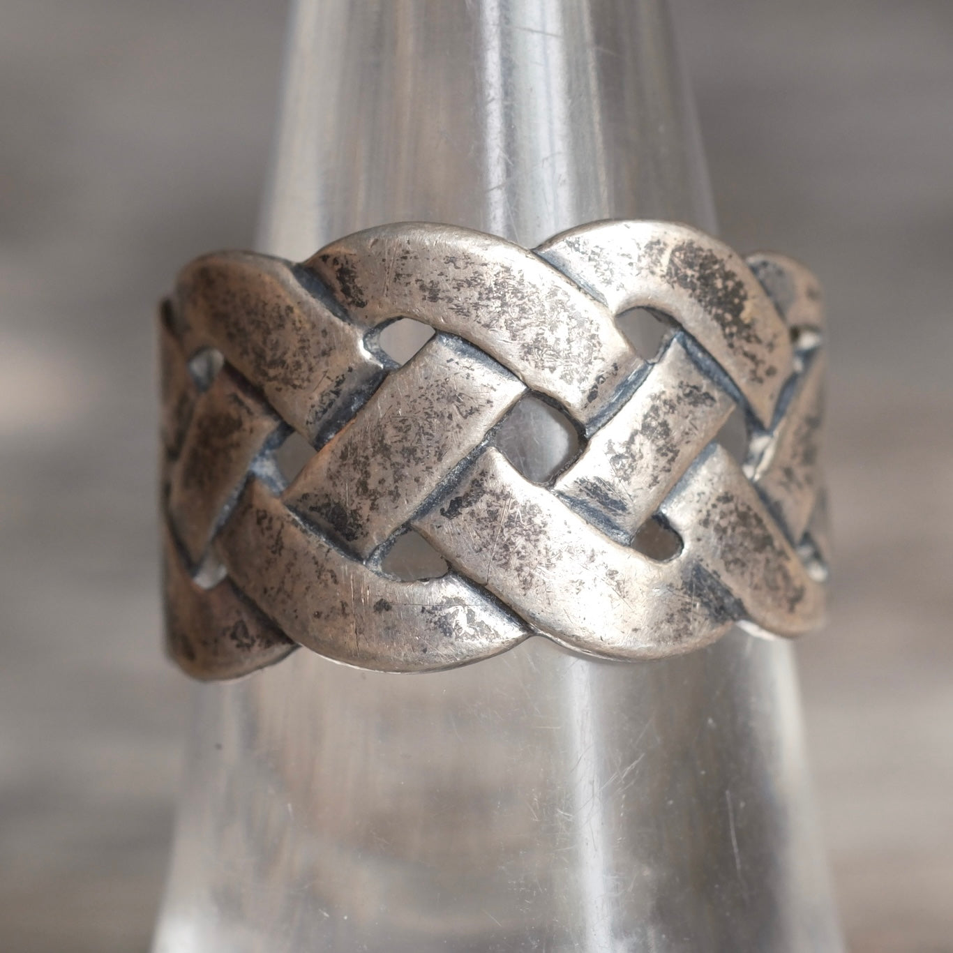 Vintage Sterling Silver Woven Band Ring 7.25