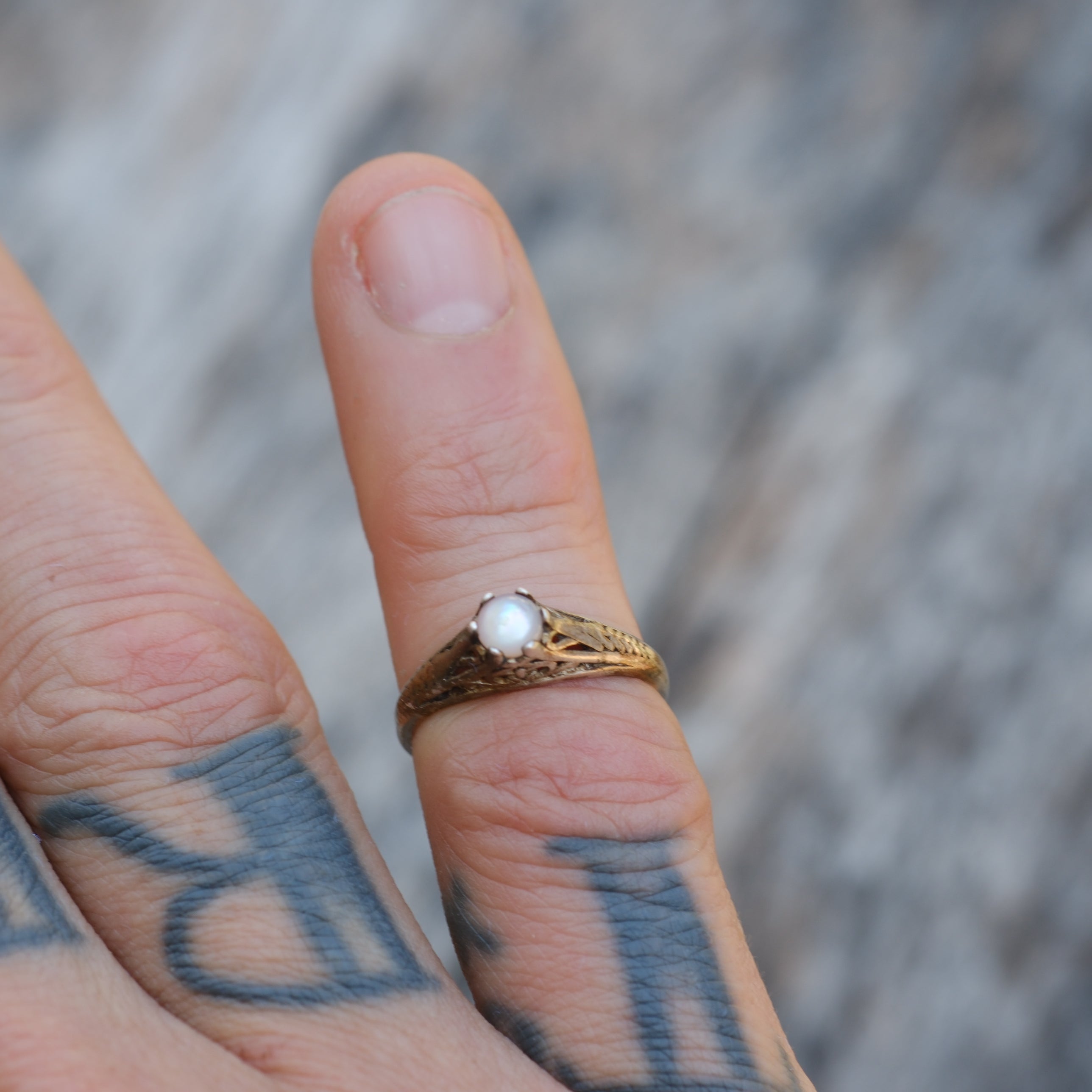 Vintage Sterling Moonstone Ring 4.75