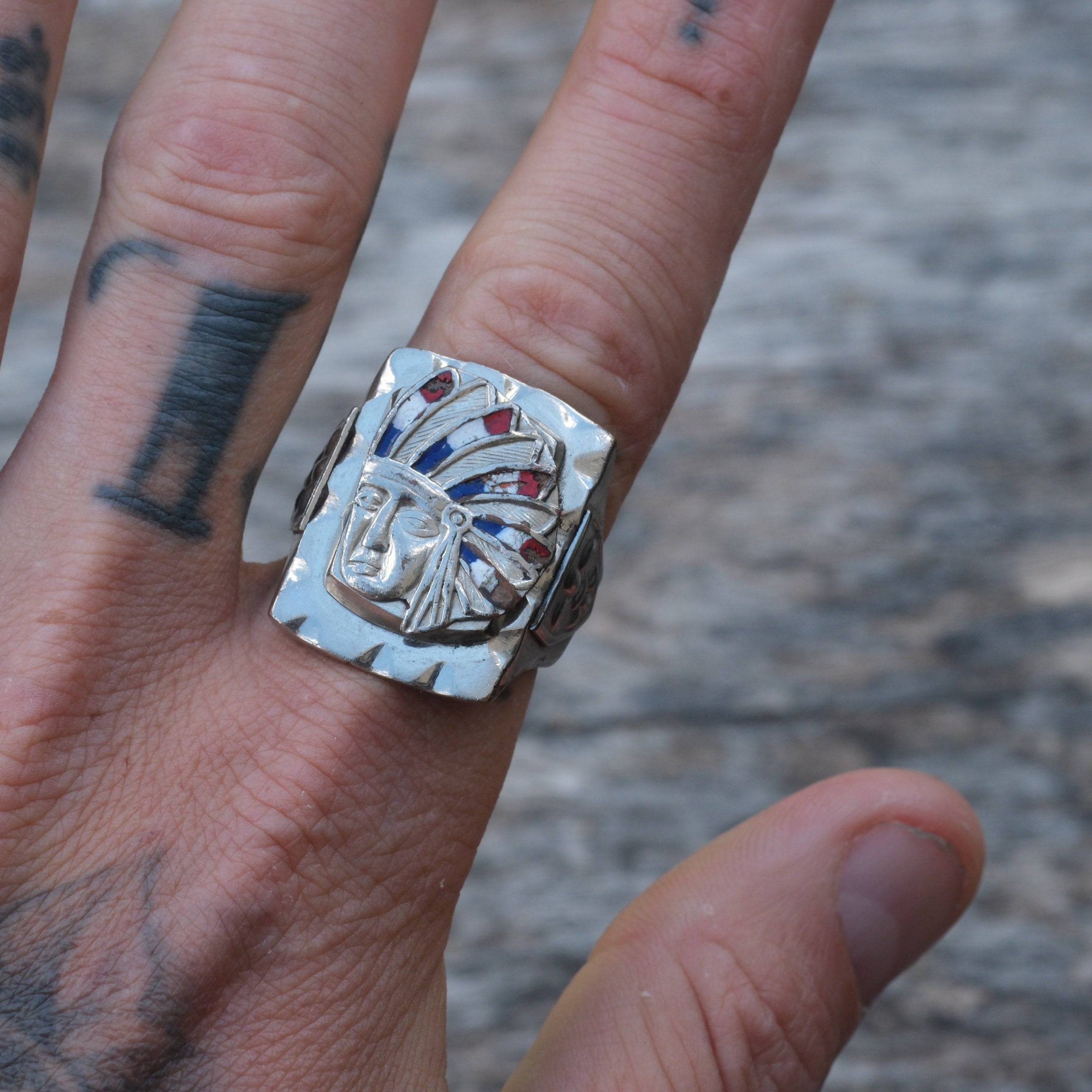 Vintage Mexican Biker Souvenir Ring 11