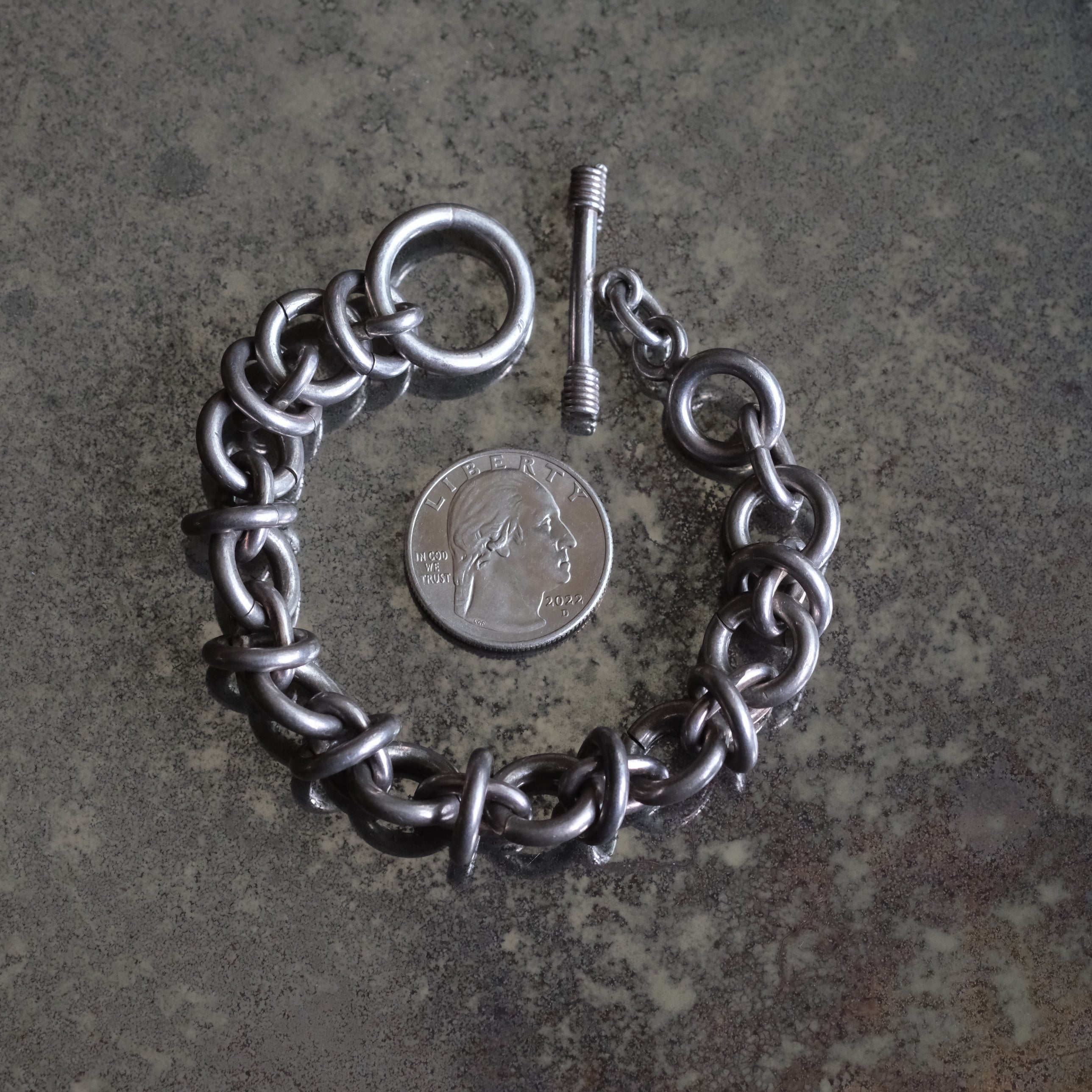 Vintage Sterling Silver Fancy Link Chain Bracelet 8"