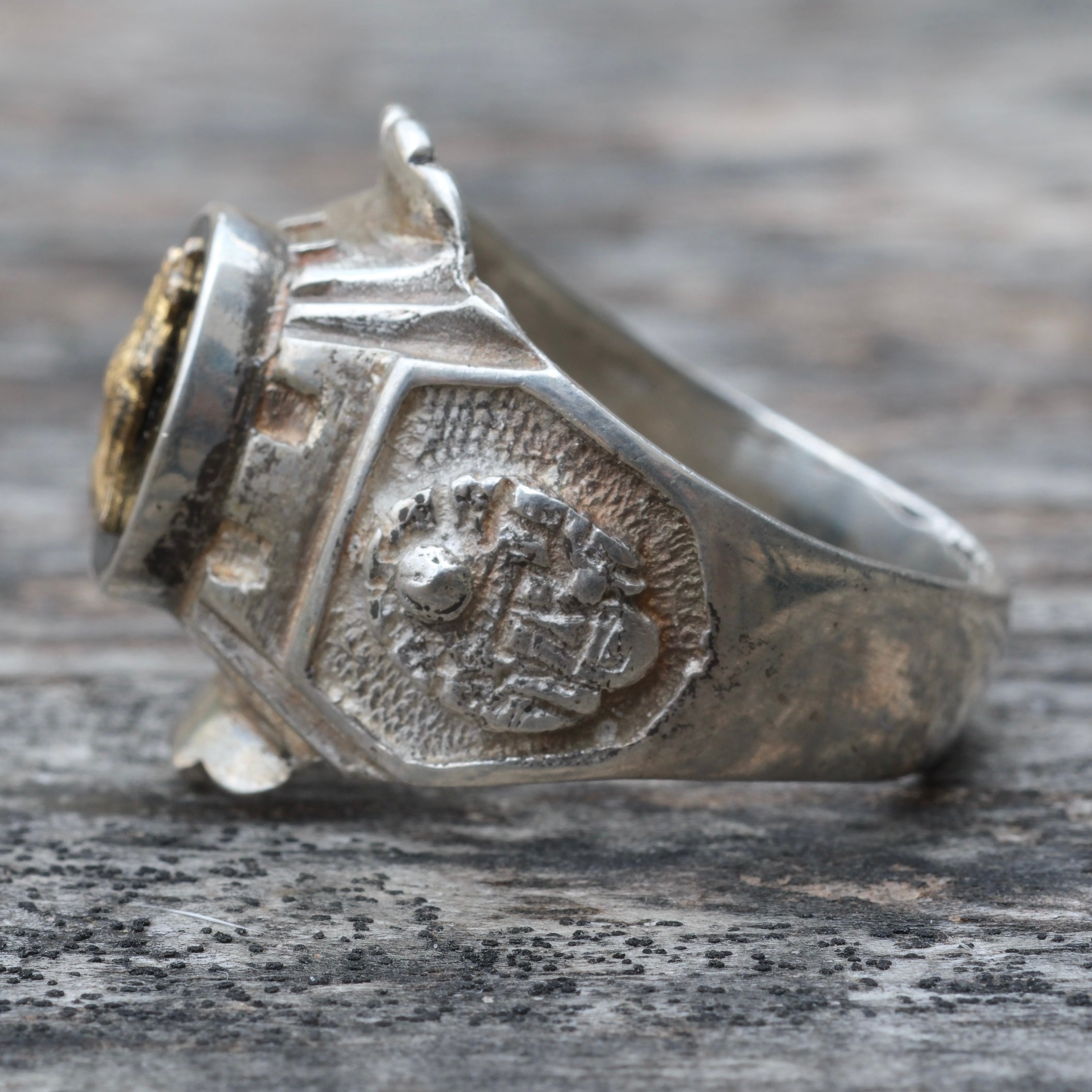 Vintage Sterling Peru Souvenir Ring 10.75