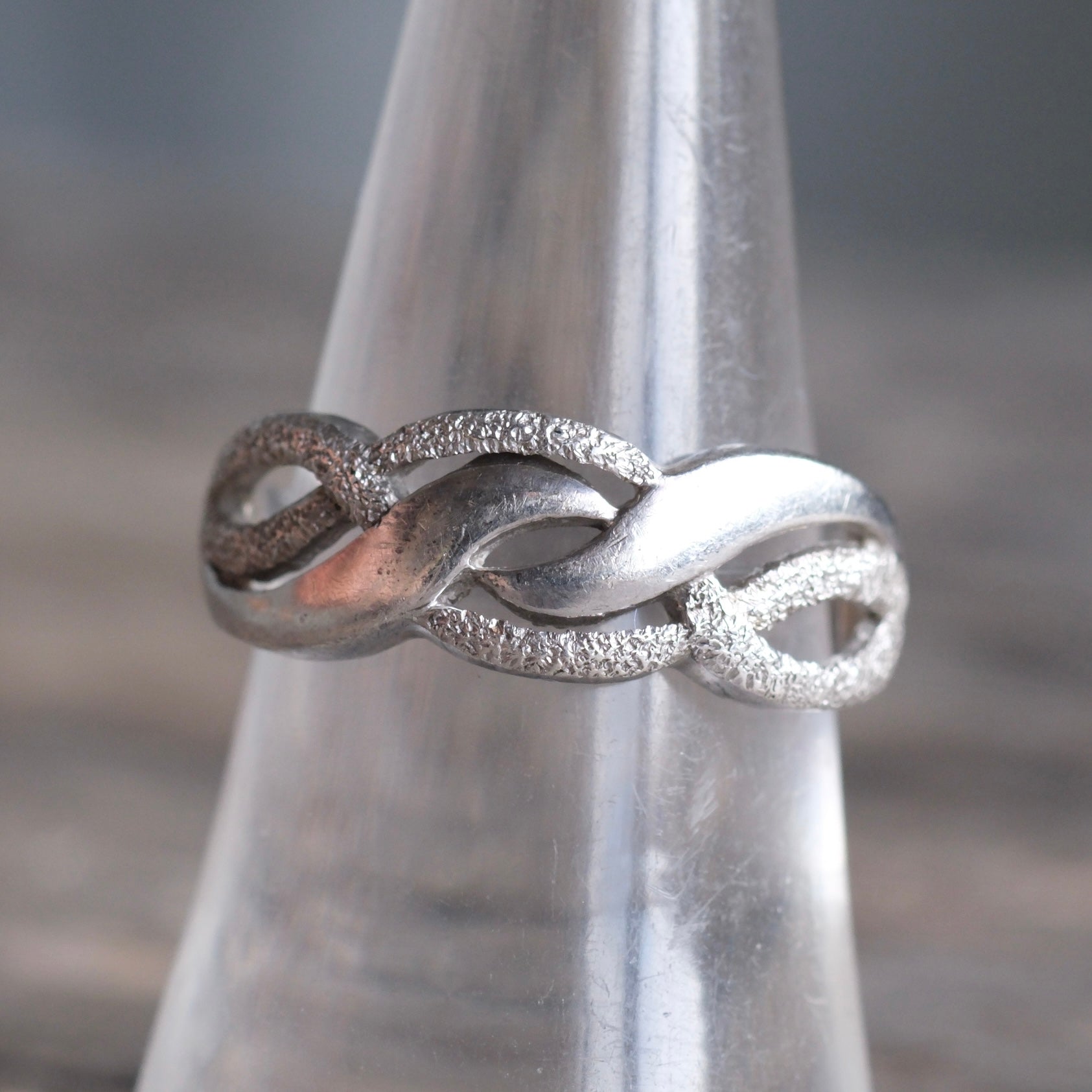 Vintage Sterling Silver Woven Band 7.75