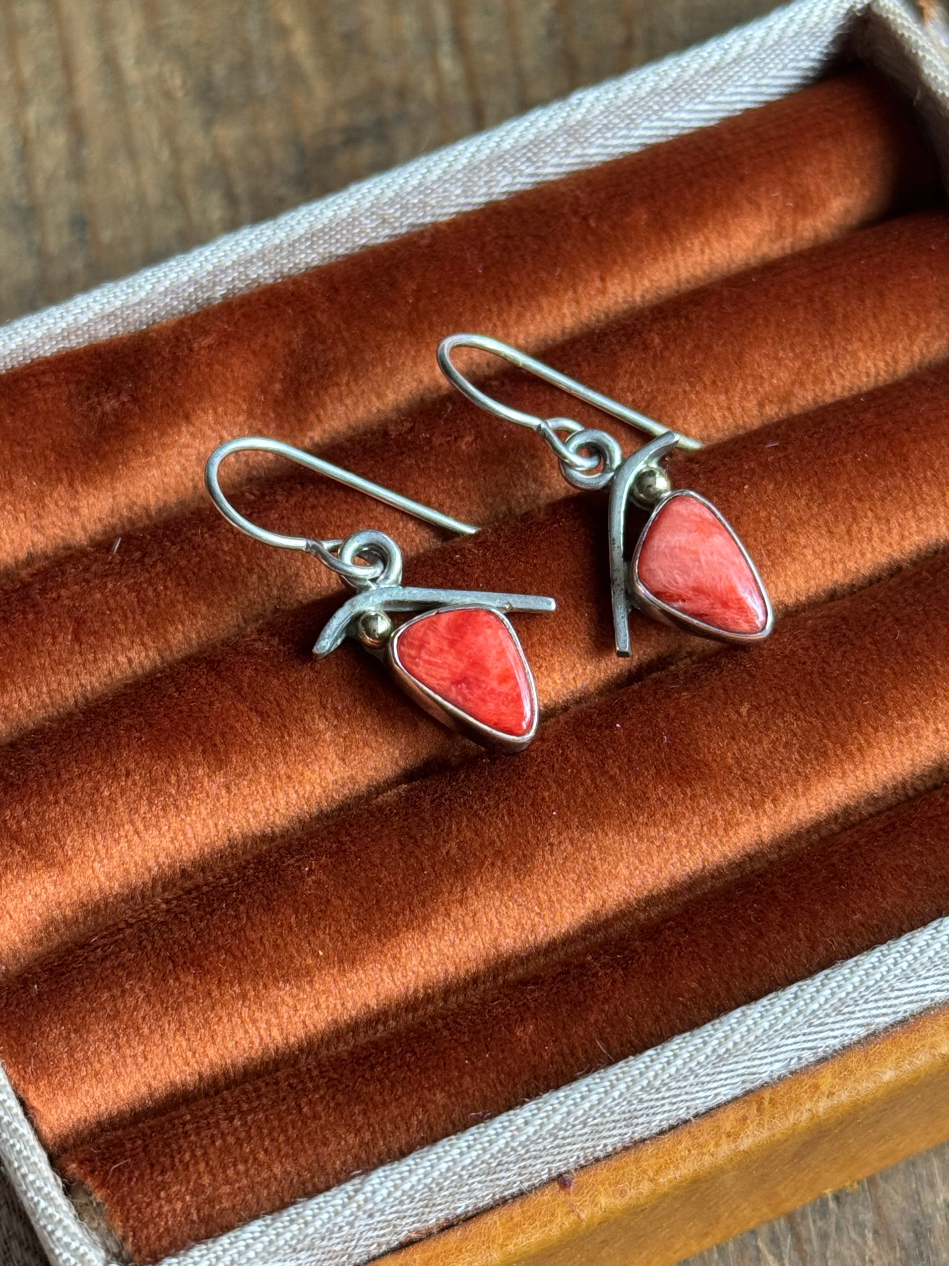 Vintage Sterling Silver Spiny Oyster Earrings