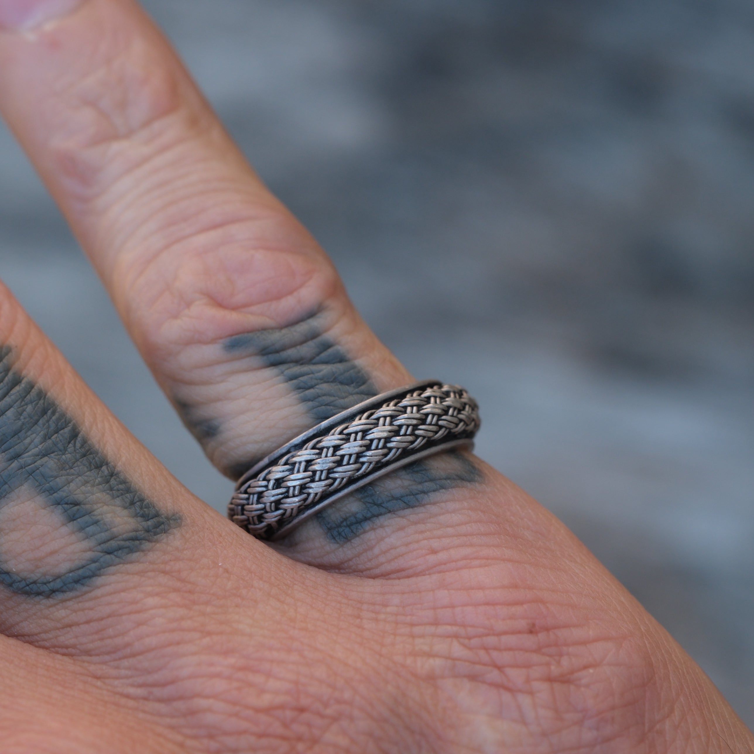 Vintage Sterling Silver Braided Band Ring 6.5