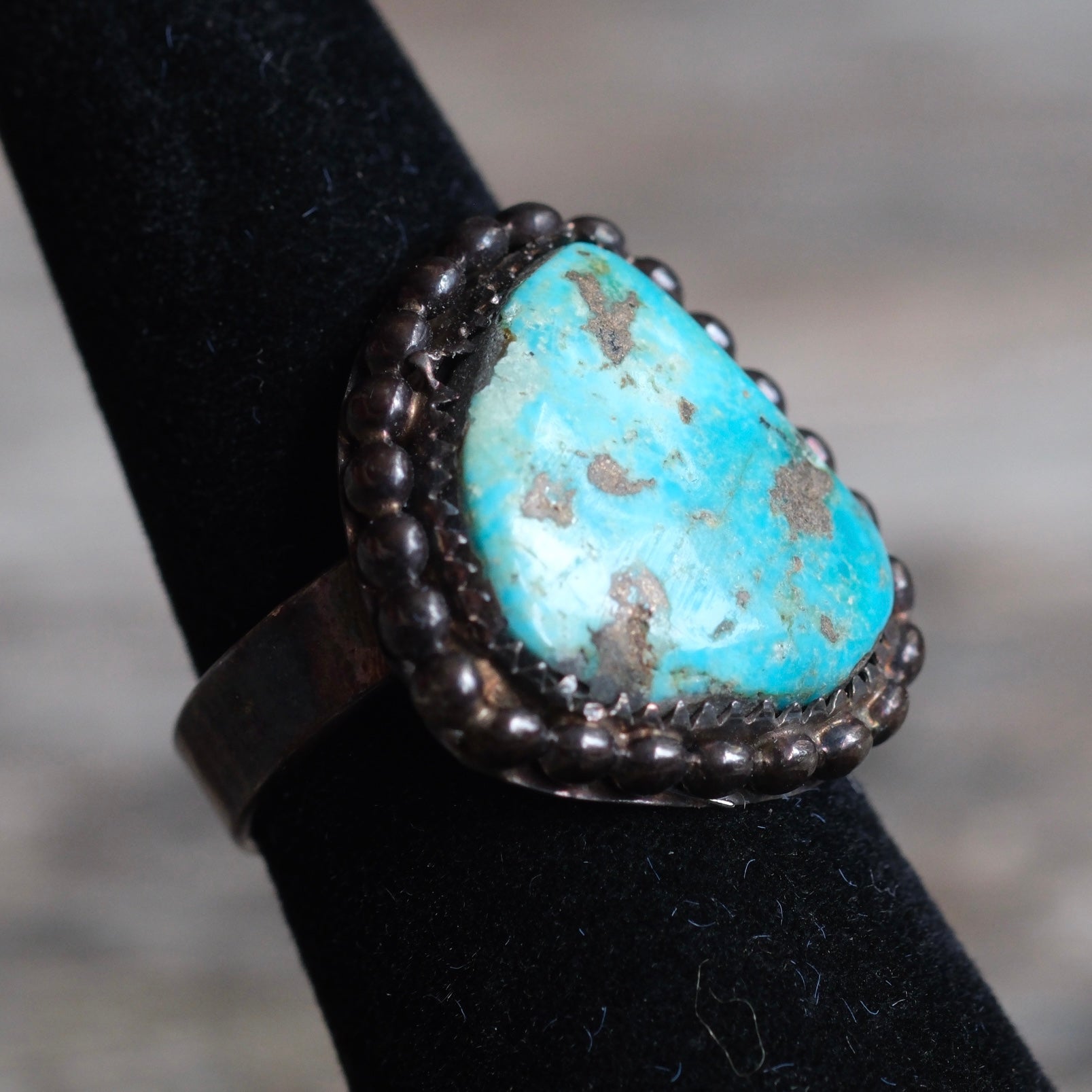 Vintage Sterling Turquoise Ring 5.5