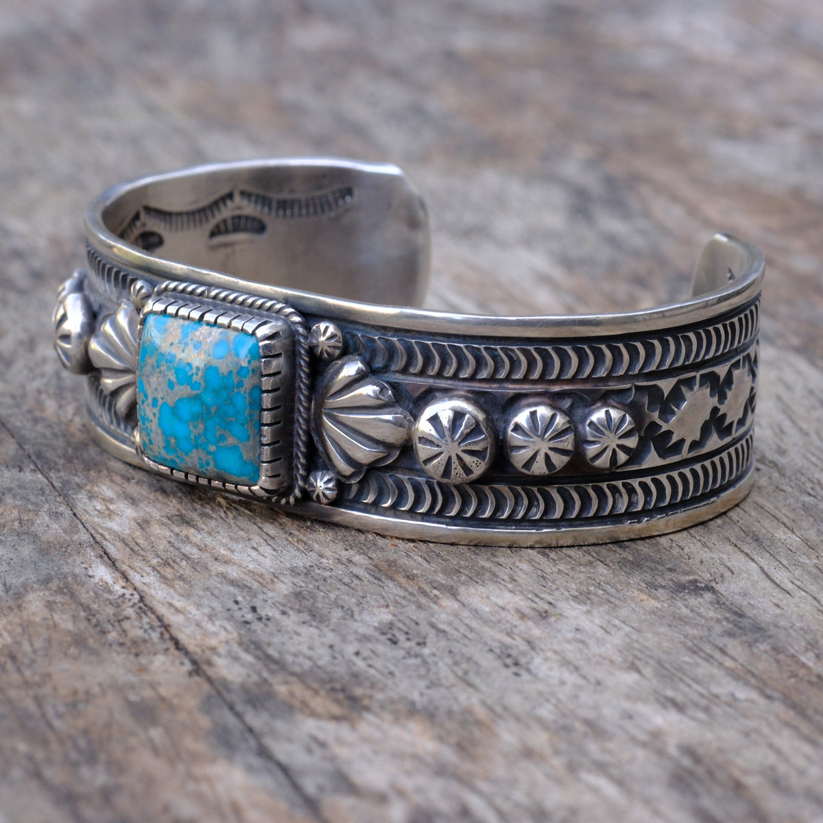 Sterling Silver Vernon Begay Stamped Cuff Bracelet