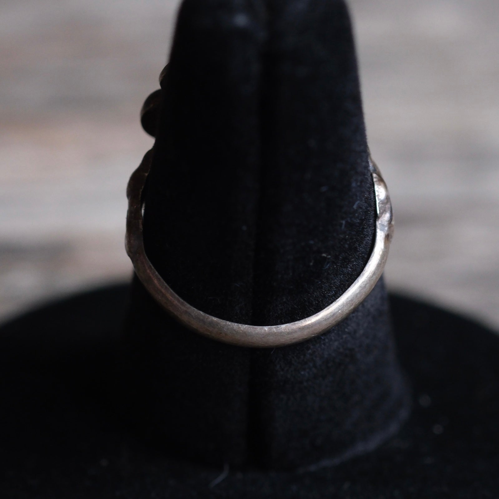 Vintage Sterling Turquoise Florette Ring 6.75