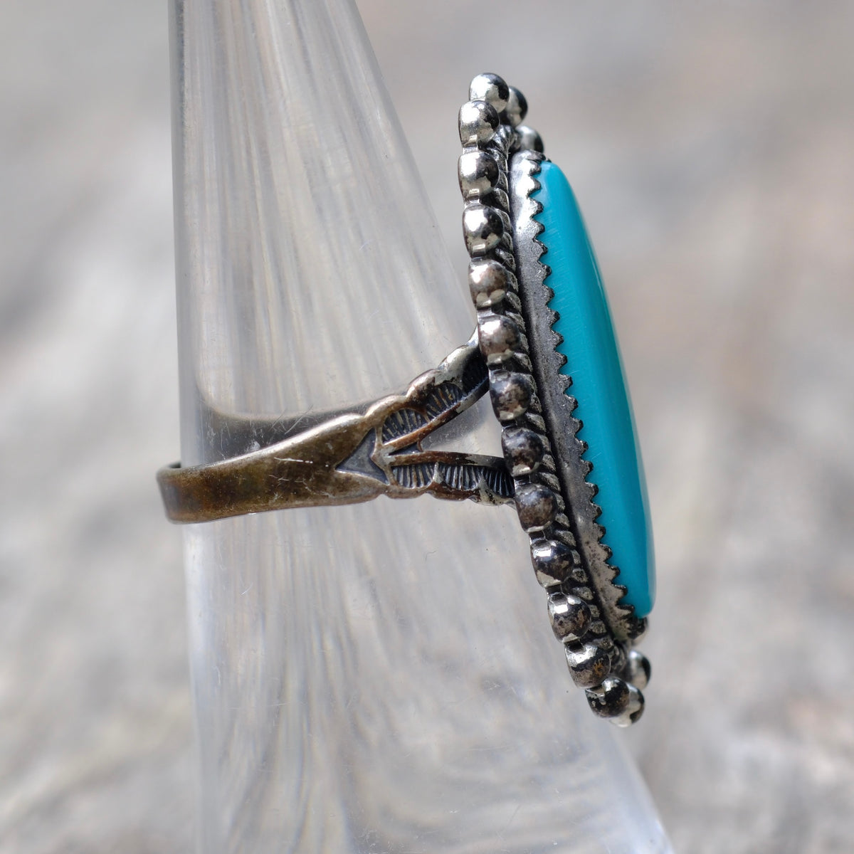 Vintage Sterling Turquoise Ring 6.25